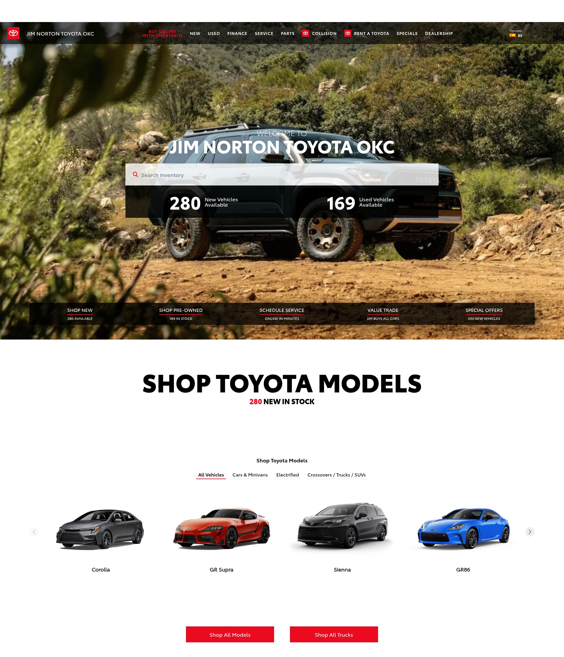 Screenshot of jimnortontoyotaokc.com