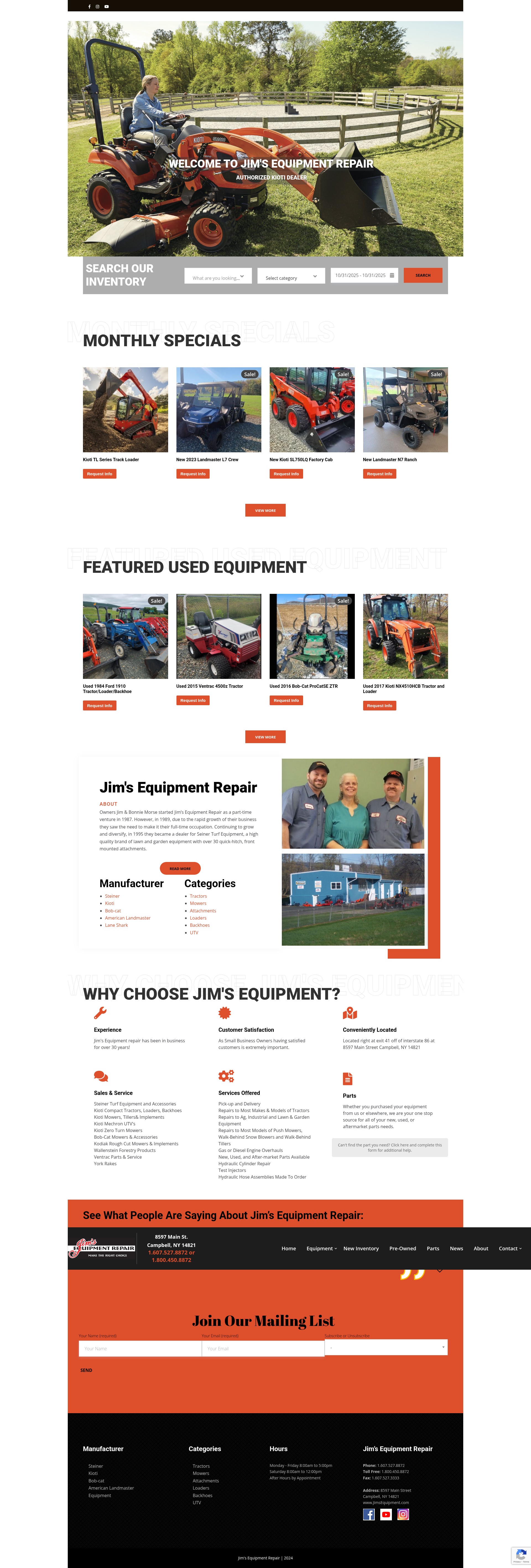 Screenshot of jimsequipment.com