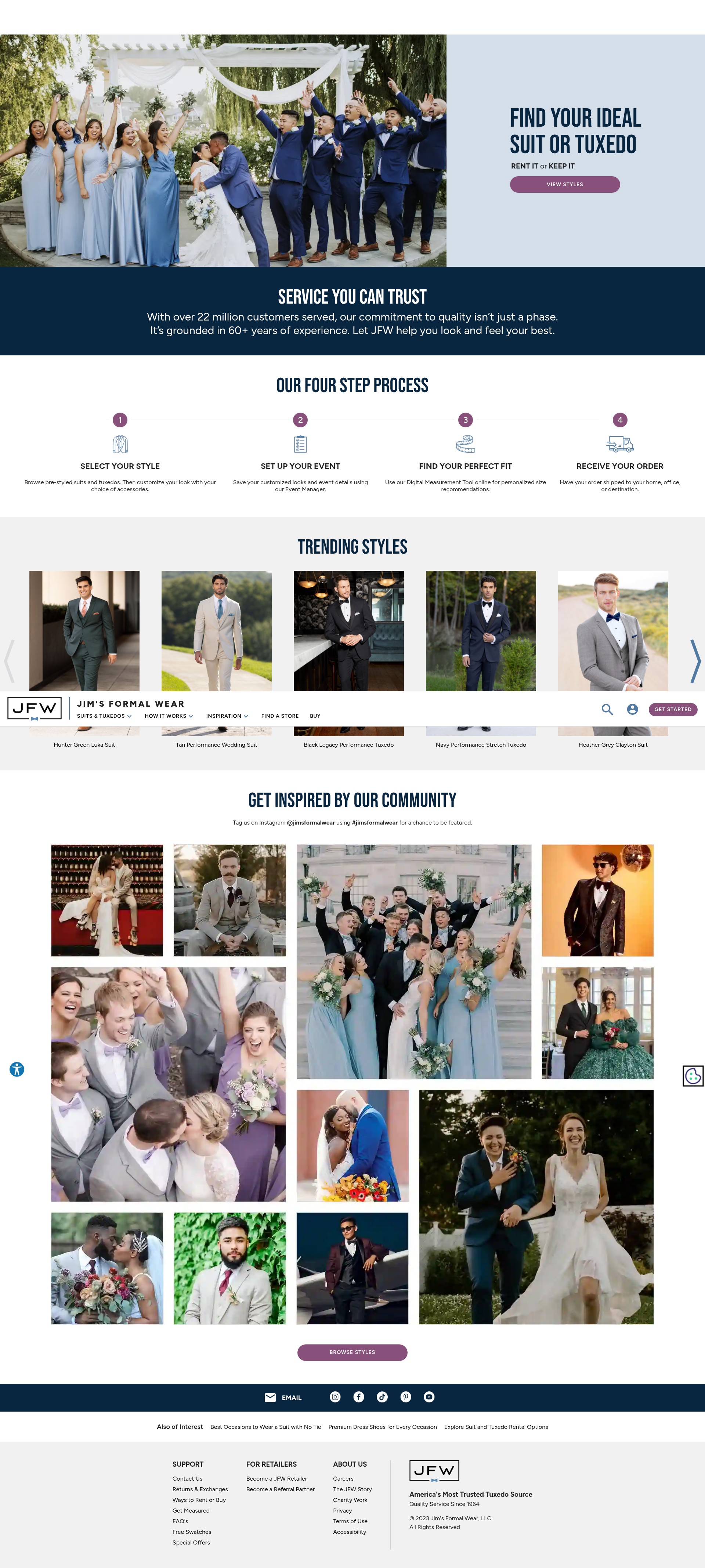 Screenshot of jimsformalwear.com