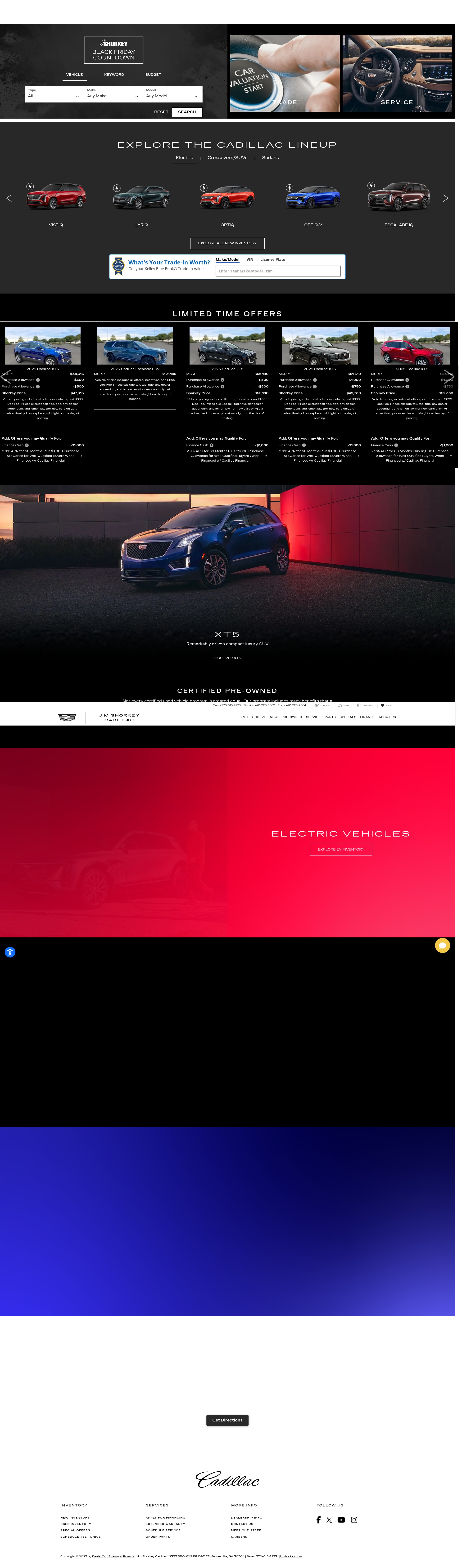 Screenshot of jimshorkeycadillac.com