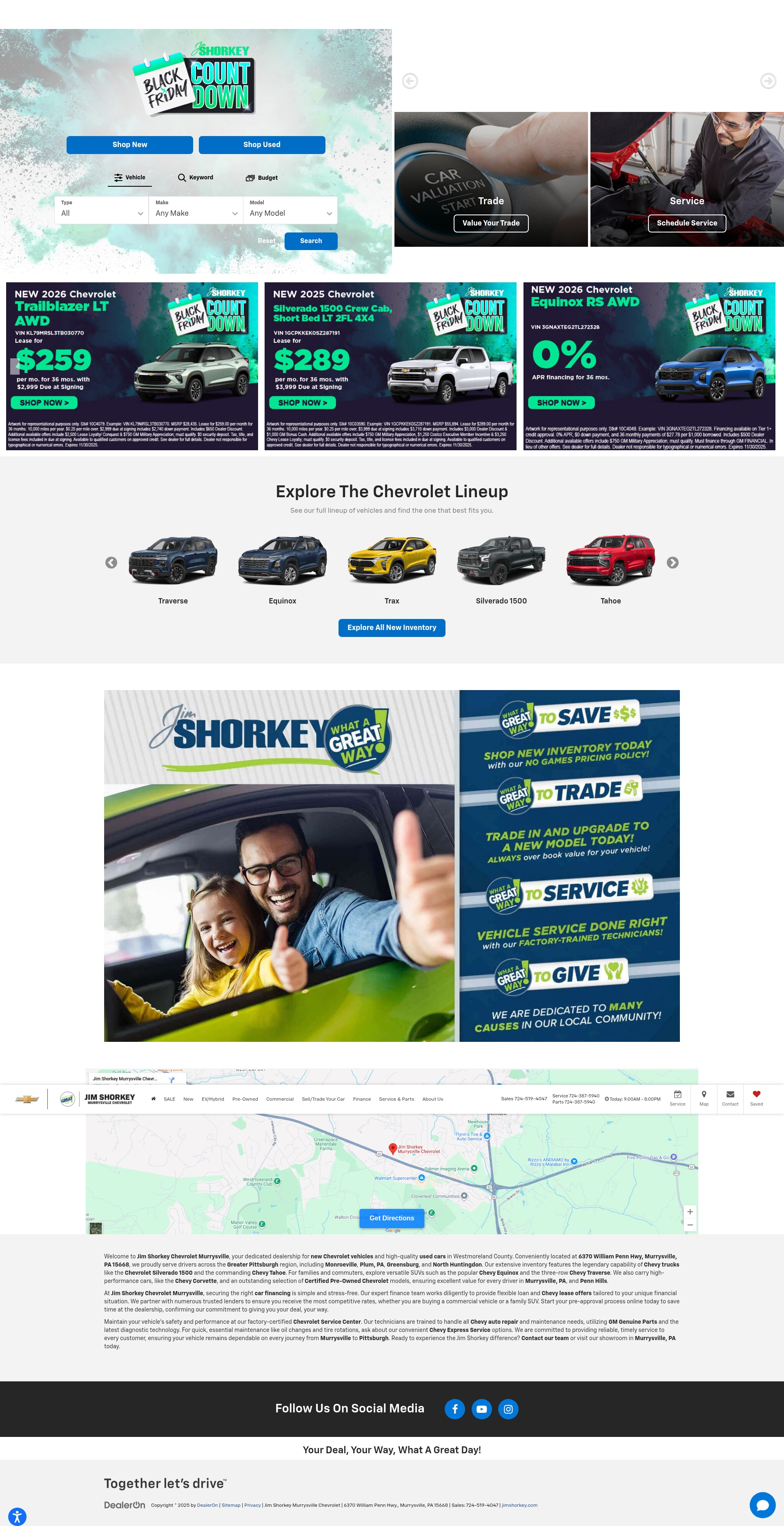 Screenshot of jimshorkeymurrysvillechevy.com