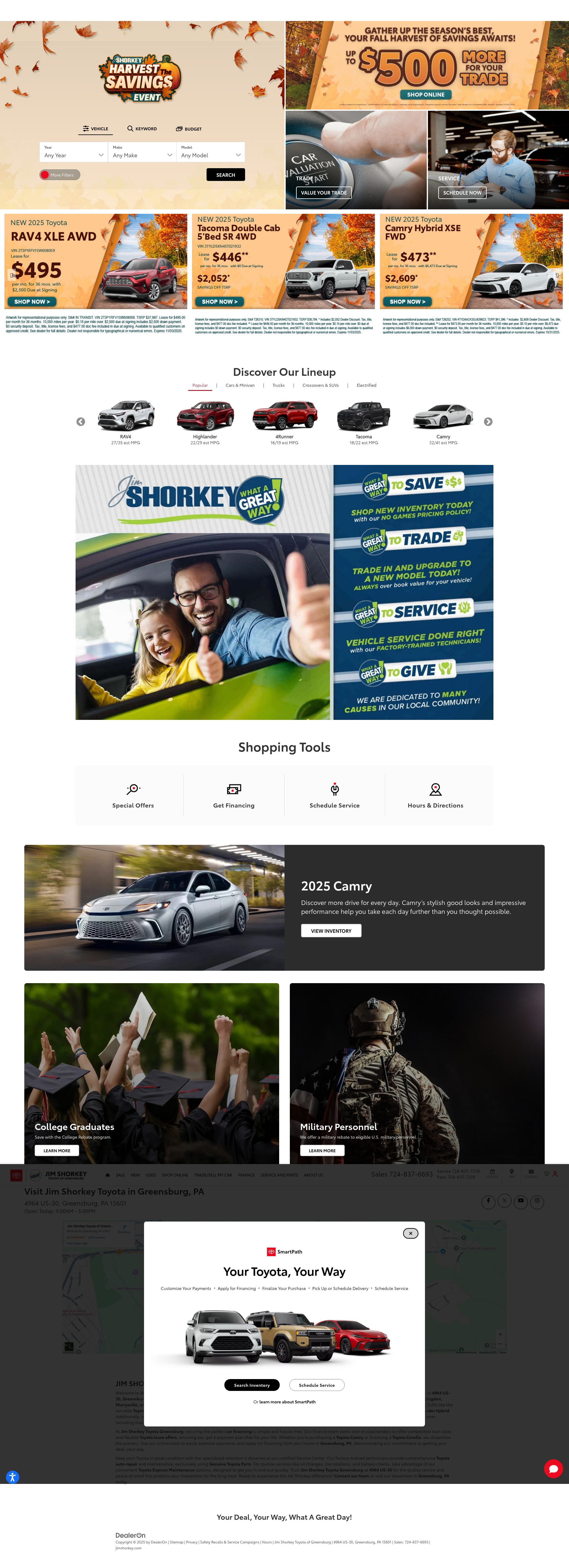 Screenshot of jimshorkeytoyotagreensburg.com