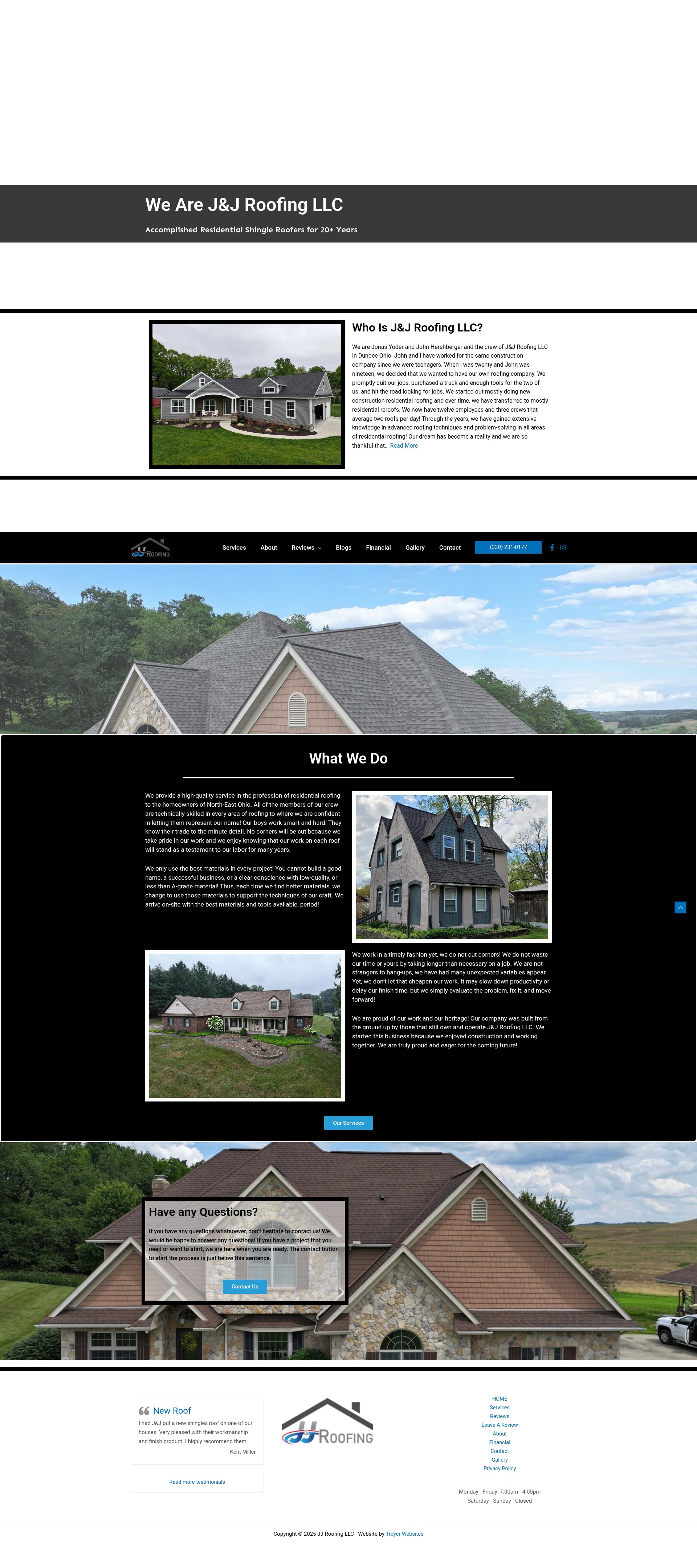 Screenshot of jjroofingllc.com