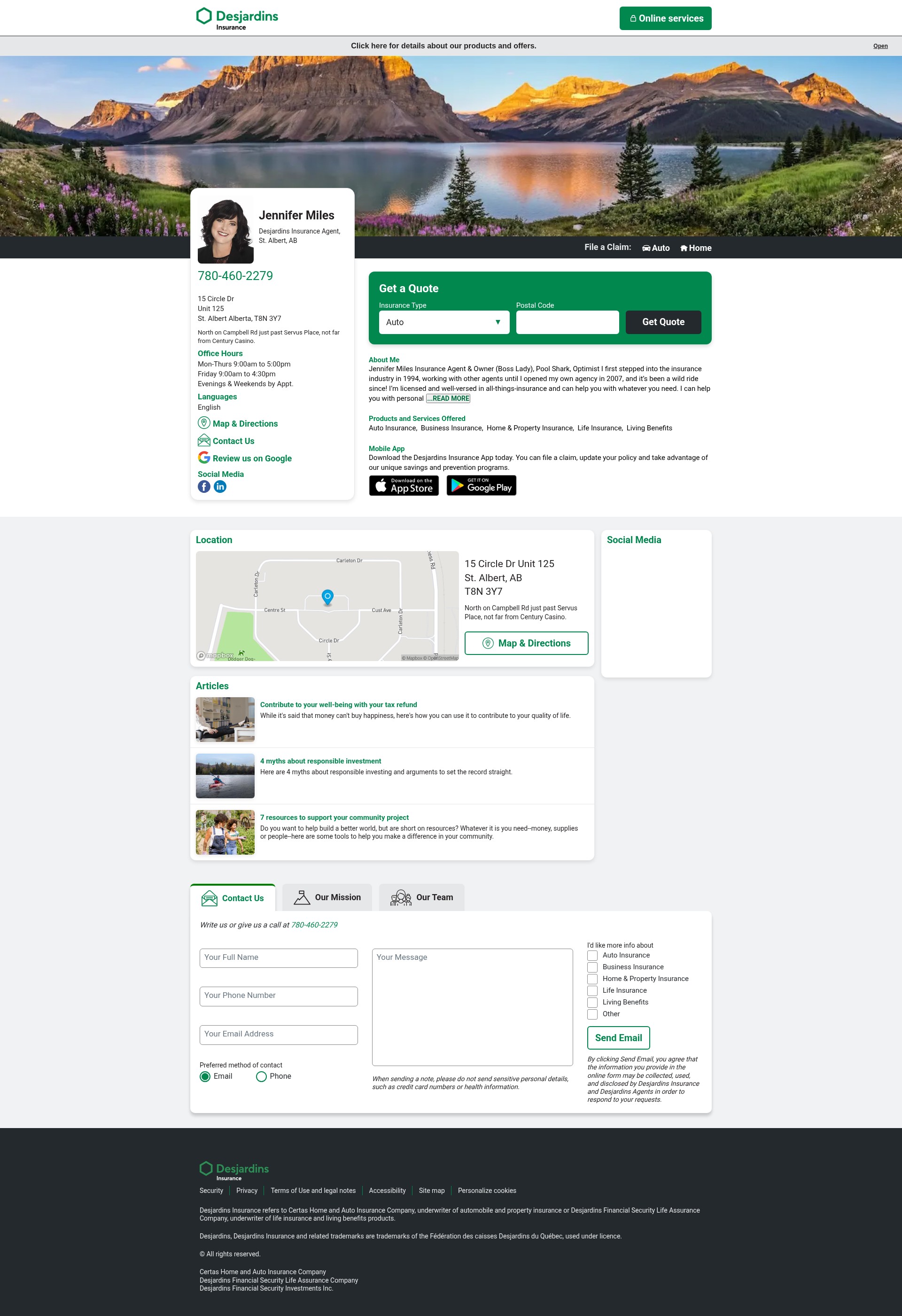 Screenshot of jmilesinsurance.com