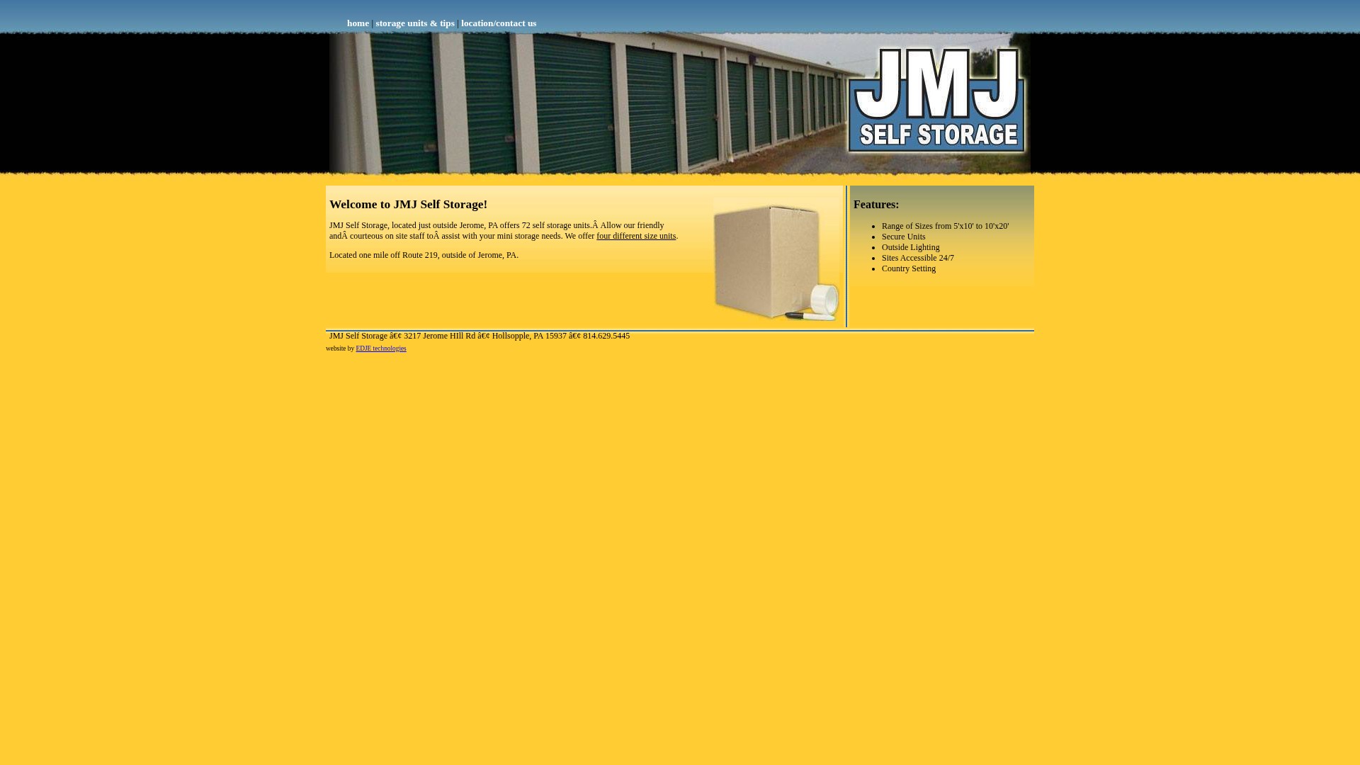 Screenshot of jmjselfstorage.net