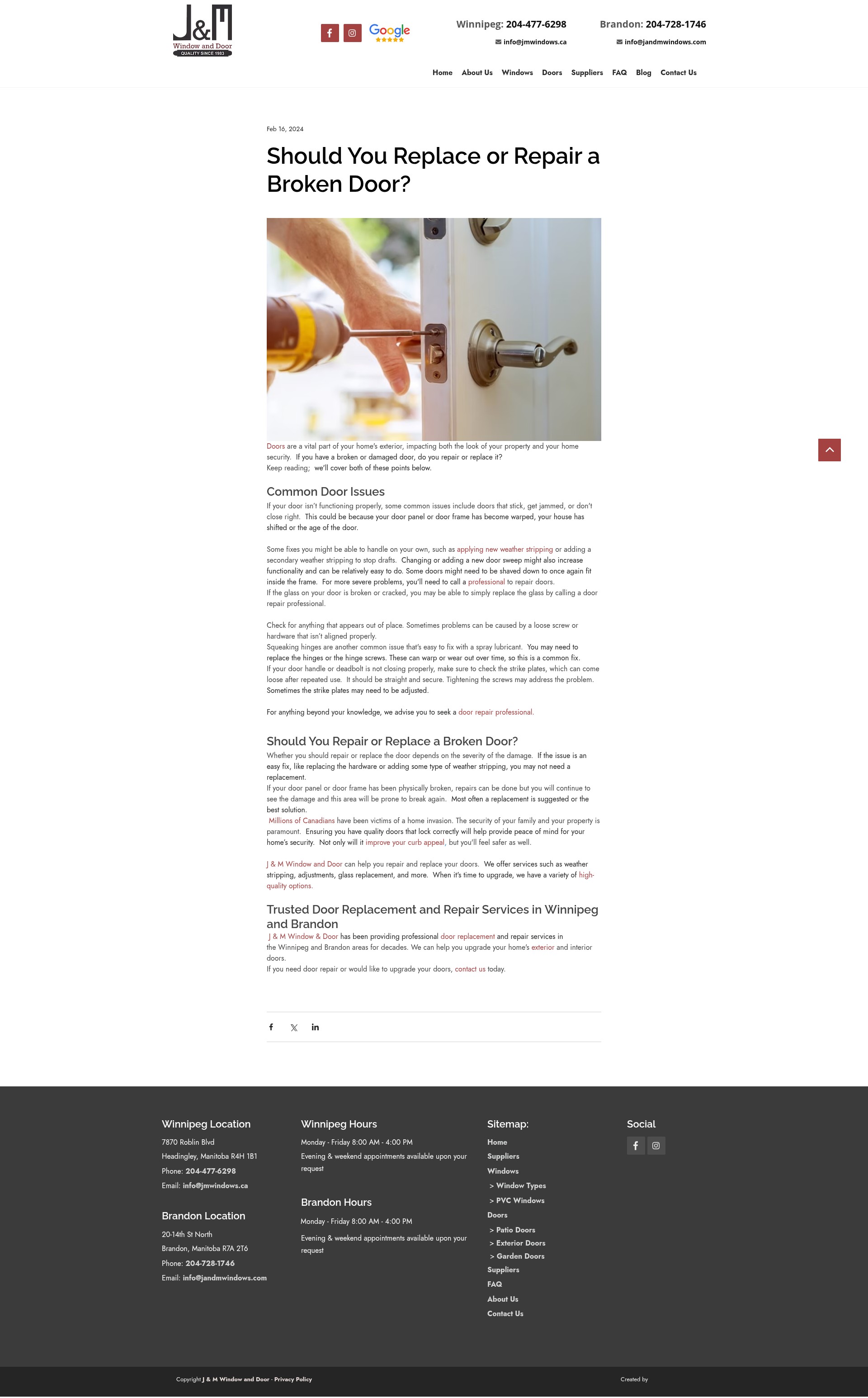 Screenshot of jmwindows.ca