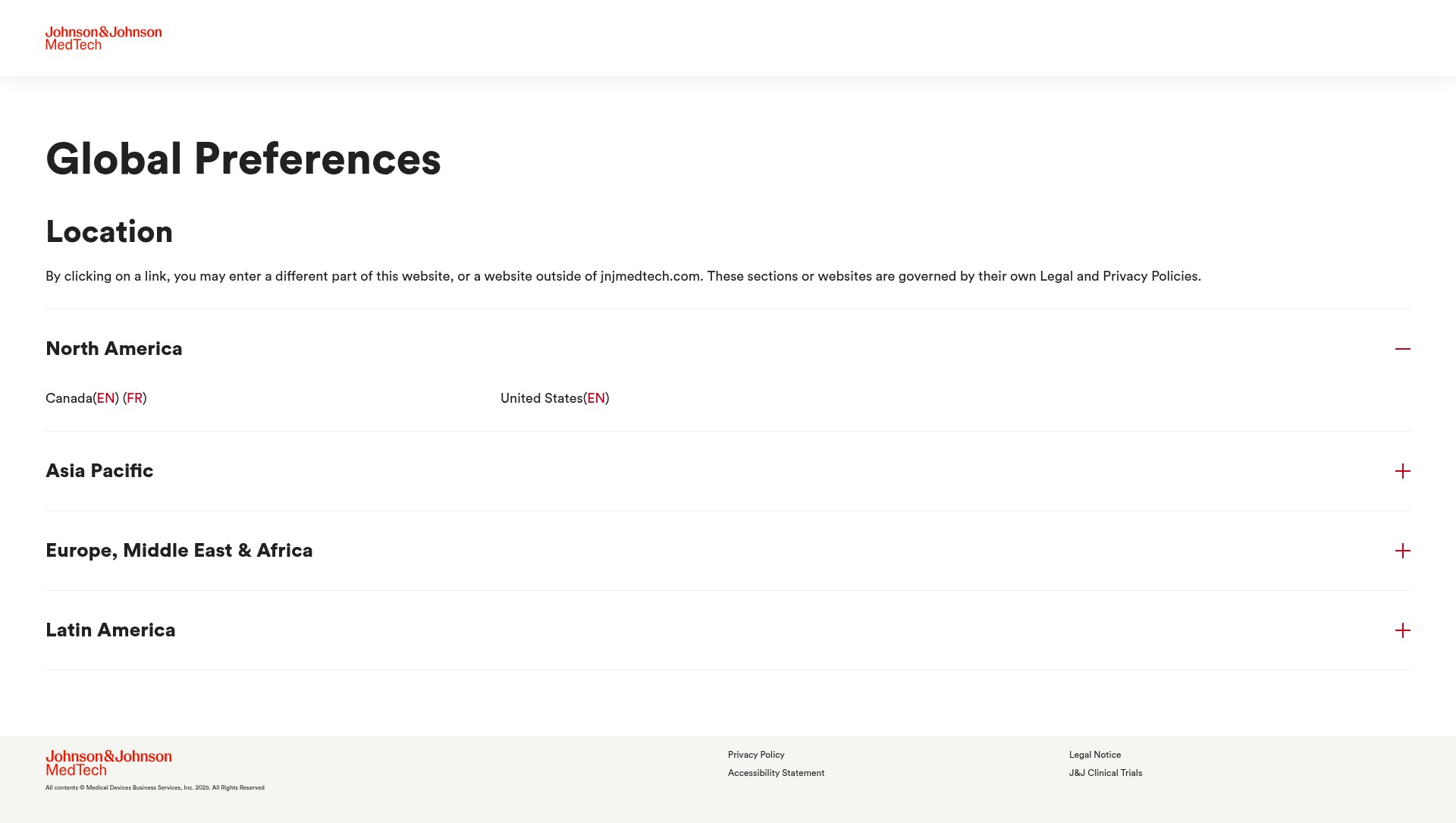 Screenshot of jnjmedtech.com