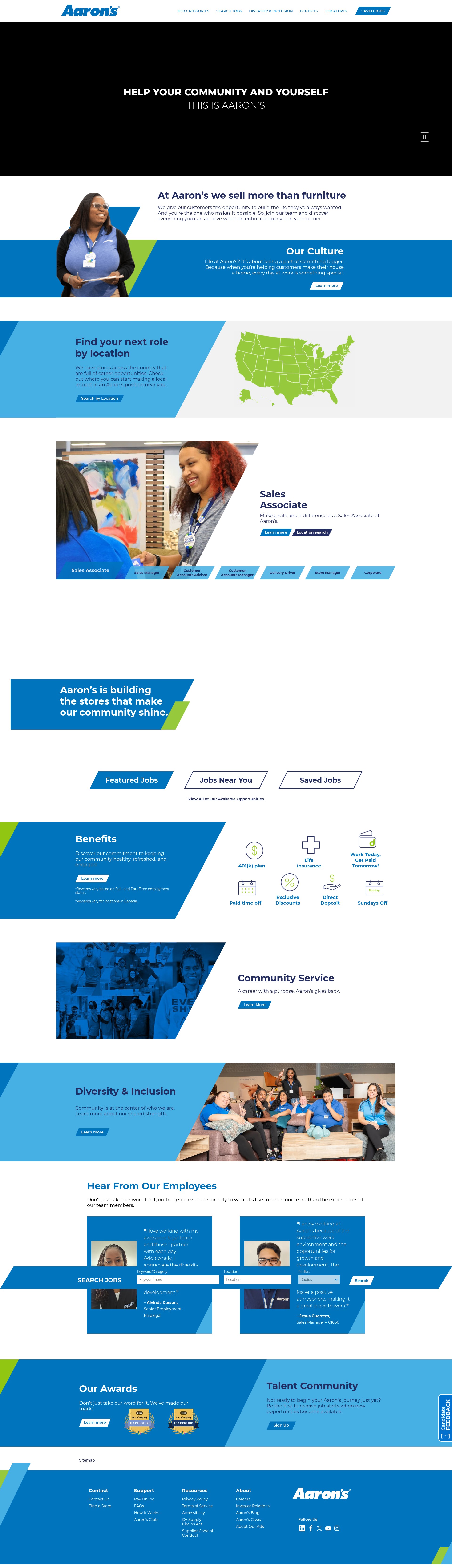 Screenshot of jobs.aarons.com