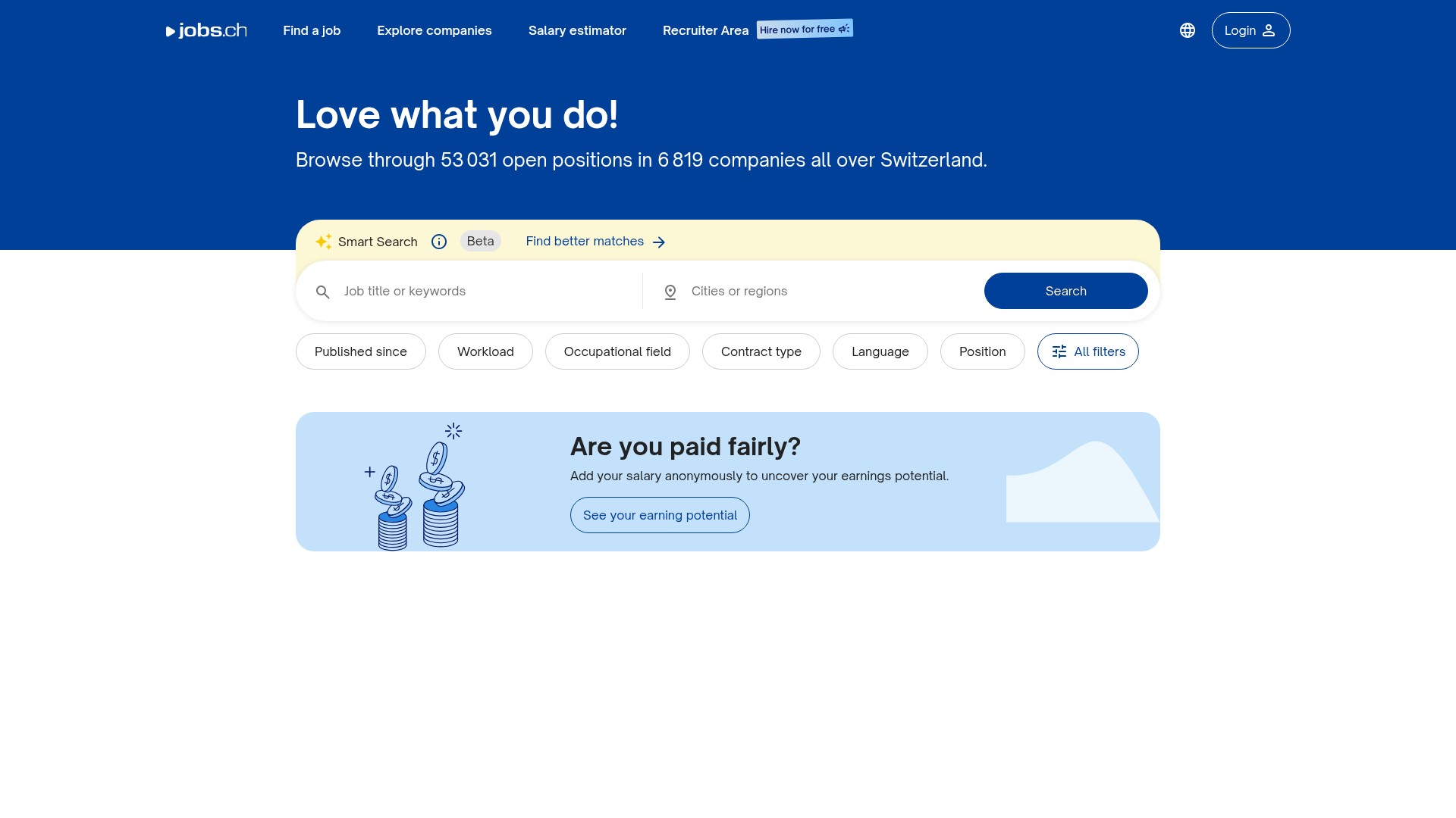 Screenshot of jobs.ch