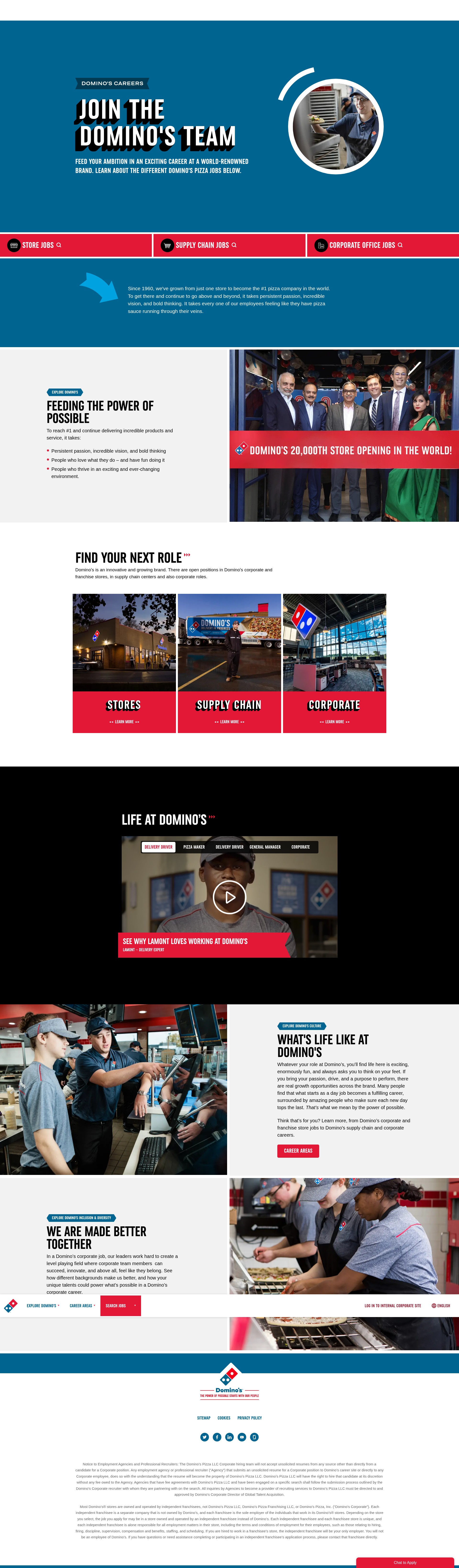 Screenshot of jobs.dominos.com