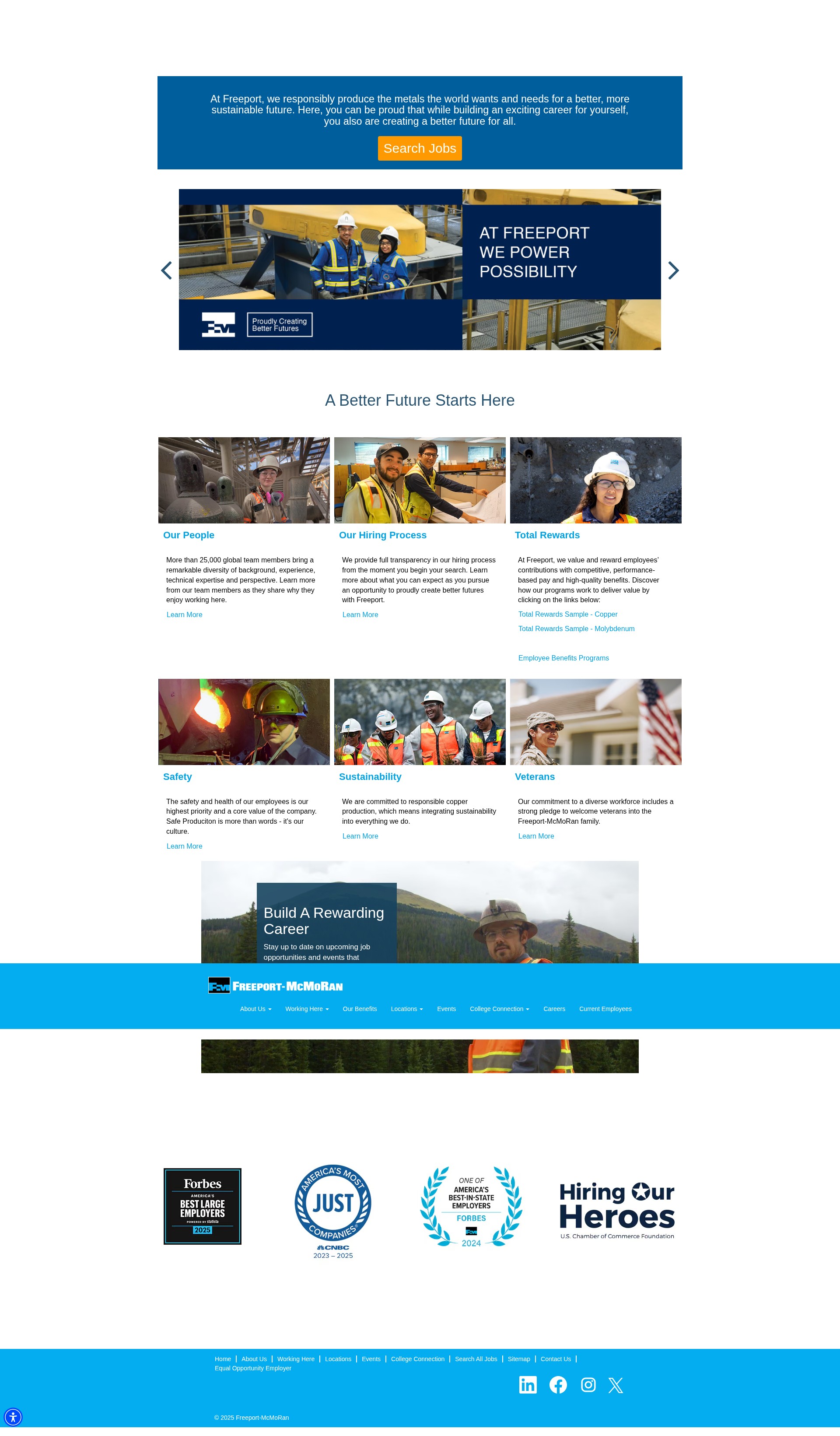Screenshot of jobs.fcx.com
