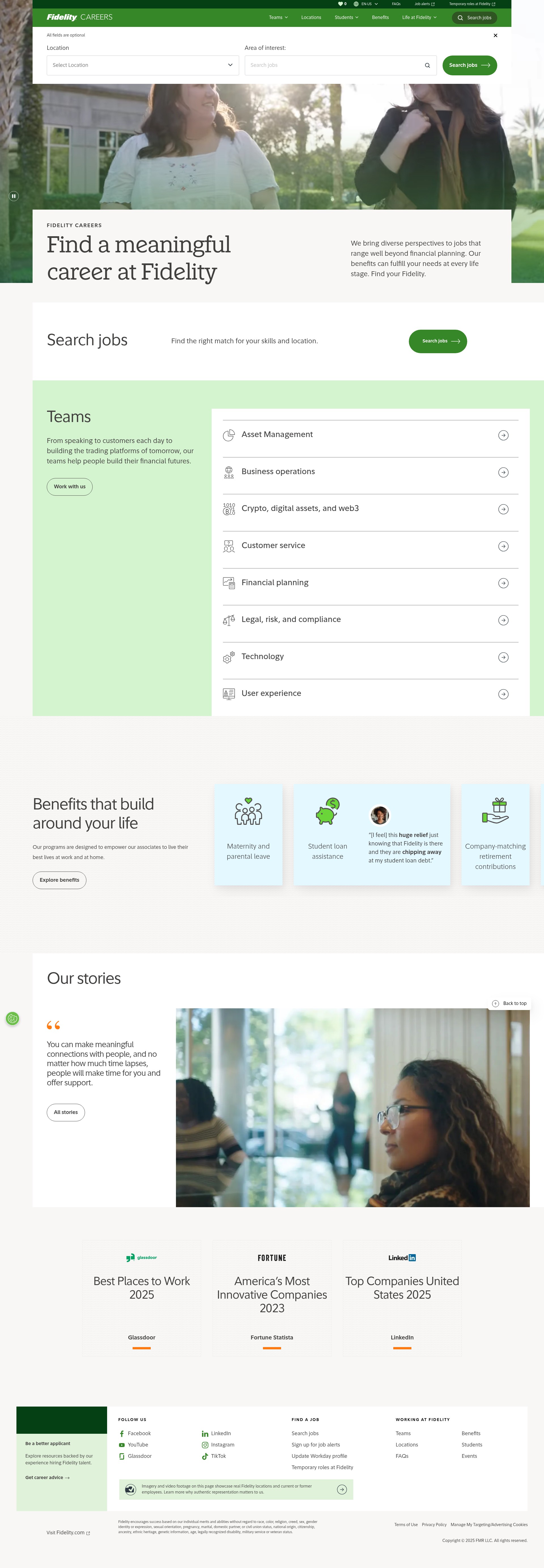 Screenshot of jobs.fidelity.com