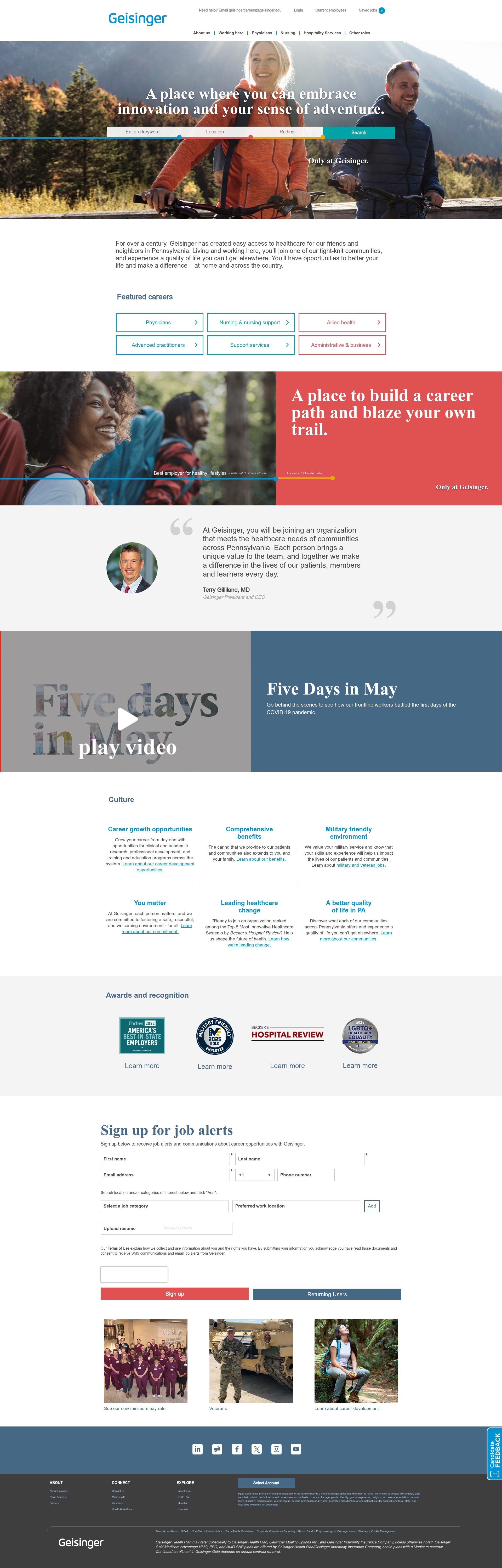 Screenshot of jobs.geisinger.org