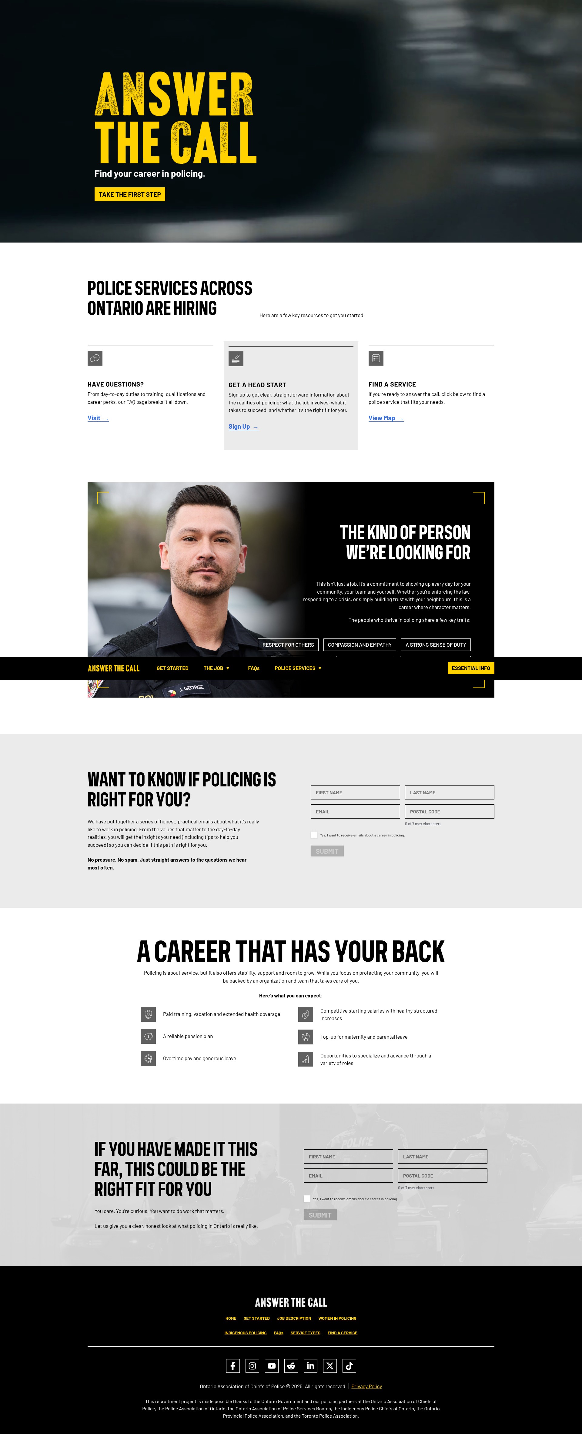Screenshot of jobs.oacp.ca