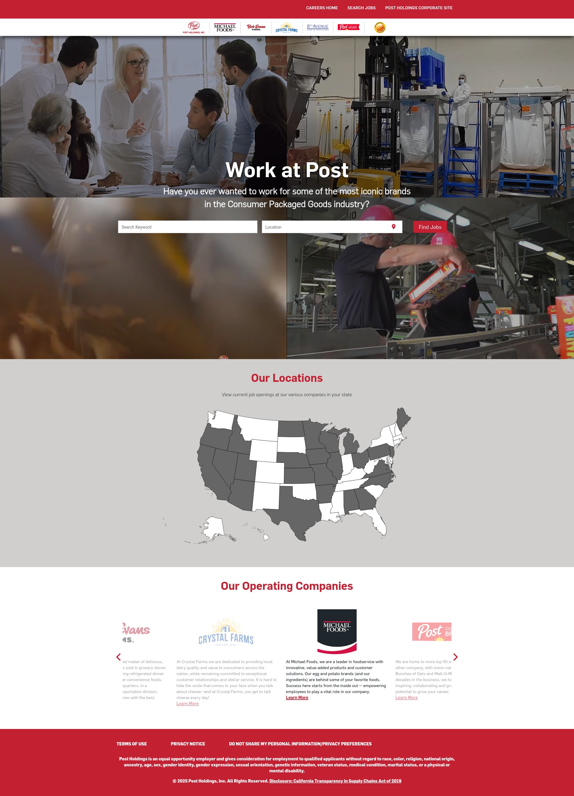 Screenshot of jobs.postholdings.com