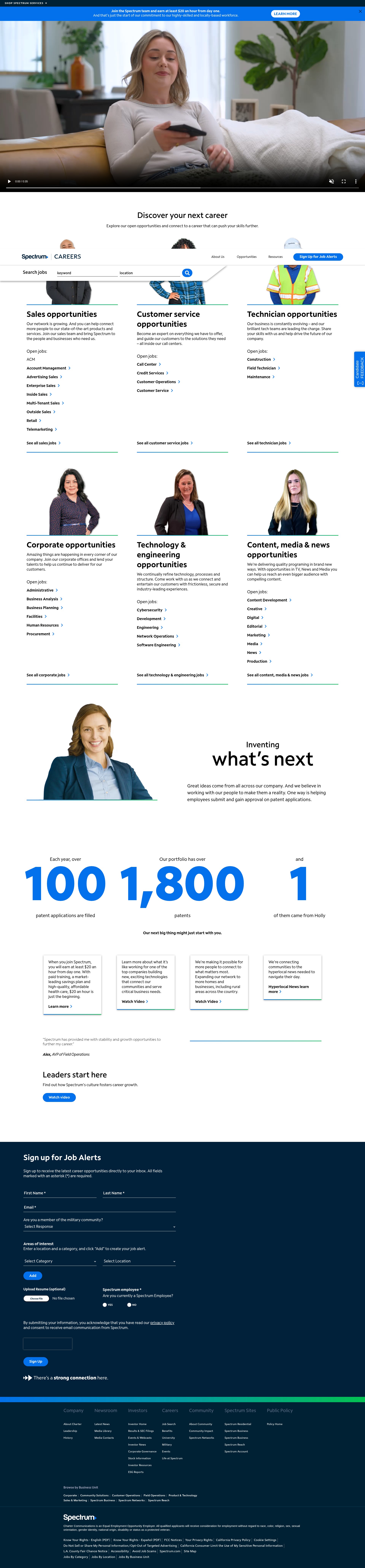 Screenshot of jobs.spectrum.com