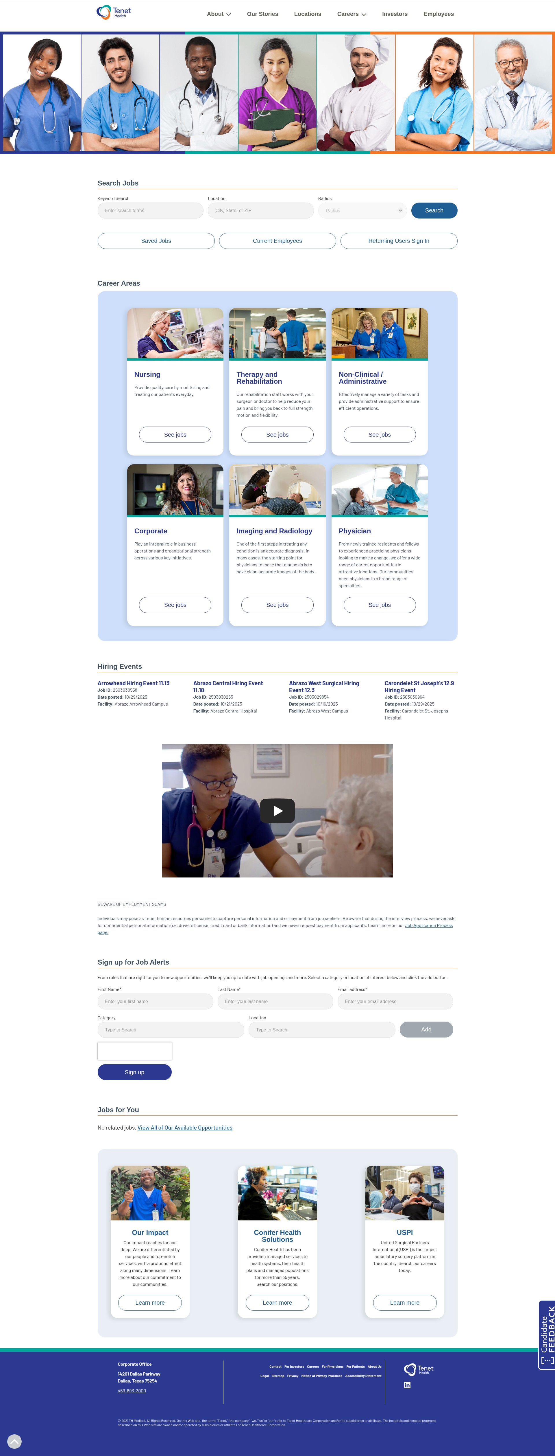 Screenshot of jobs.tenethealth.com