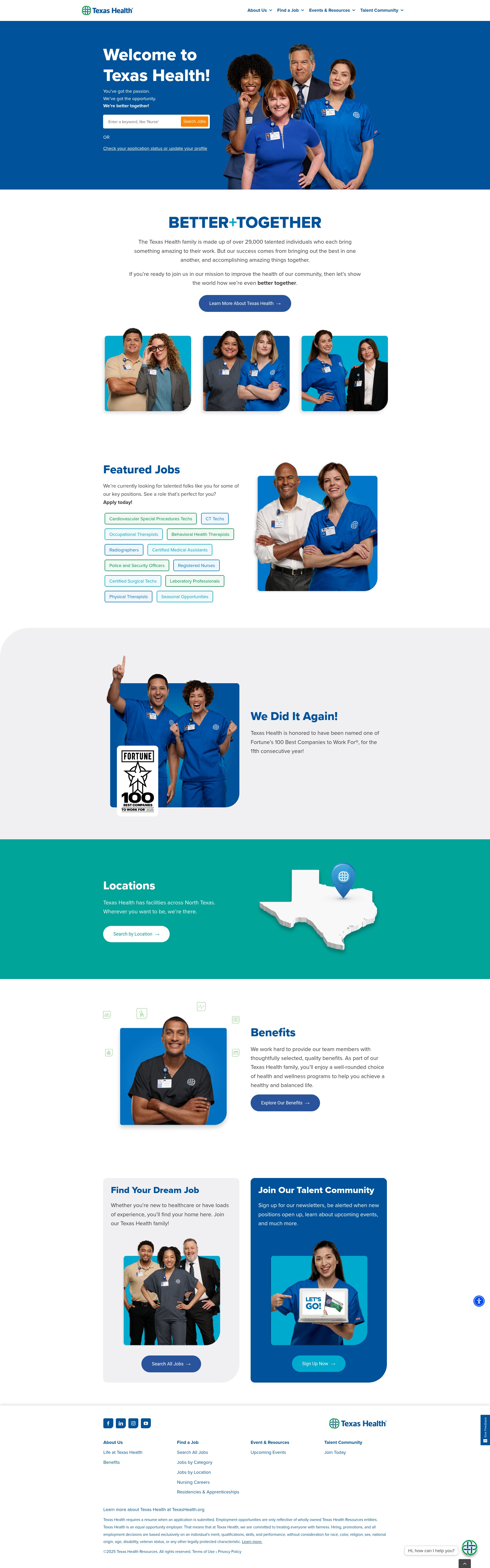 Screenshot of jobs.texashealth.org