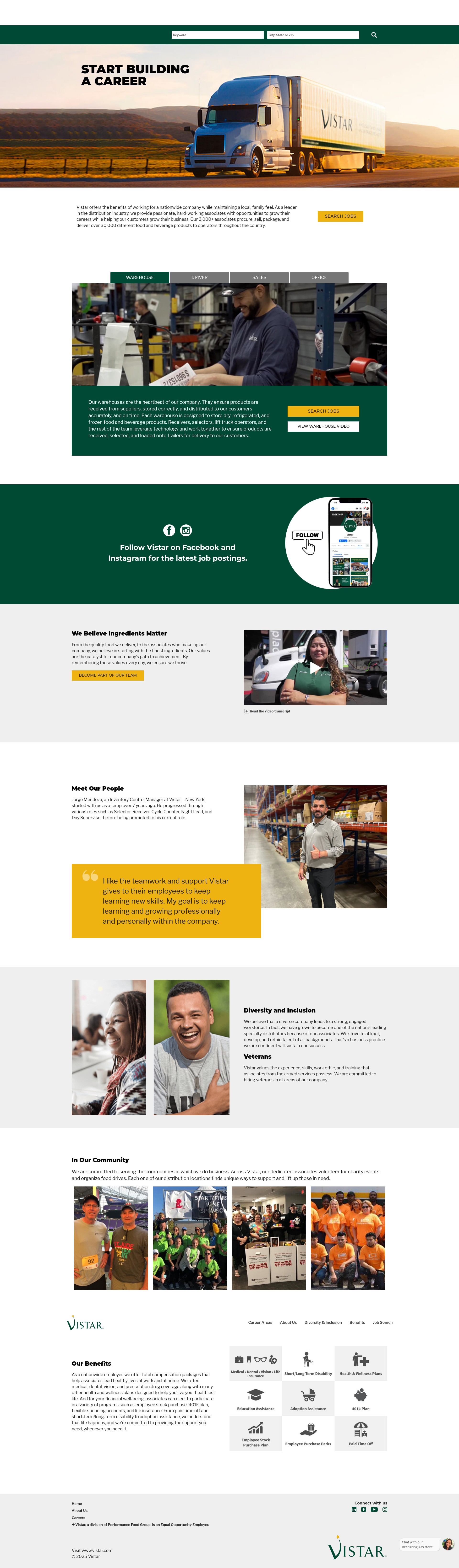Screenshot of jobs.vistar.com