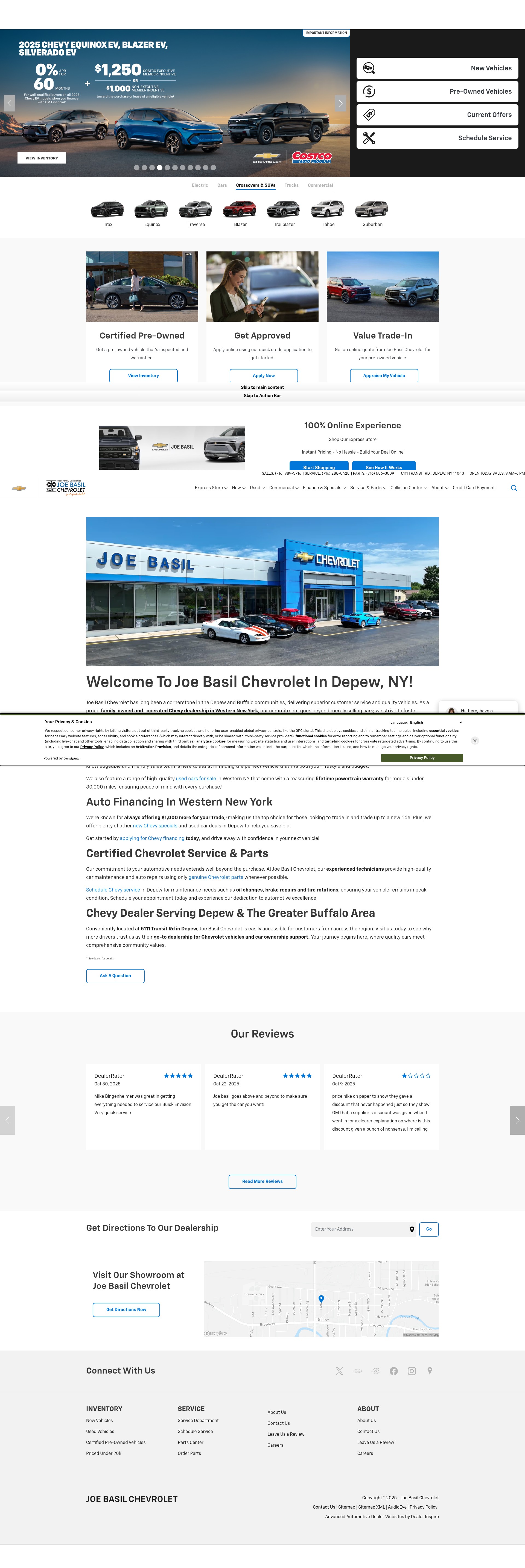 Screenshot of joebasilchevrolet.com
