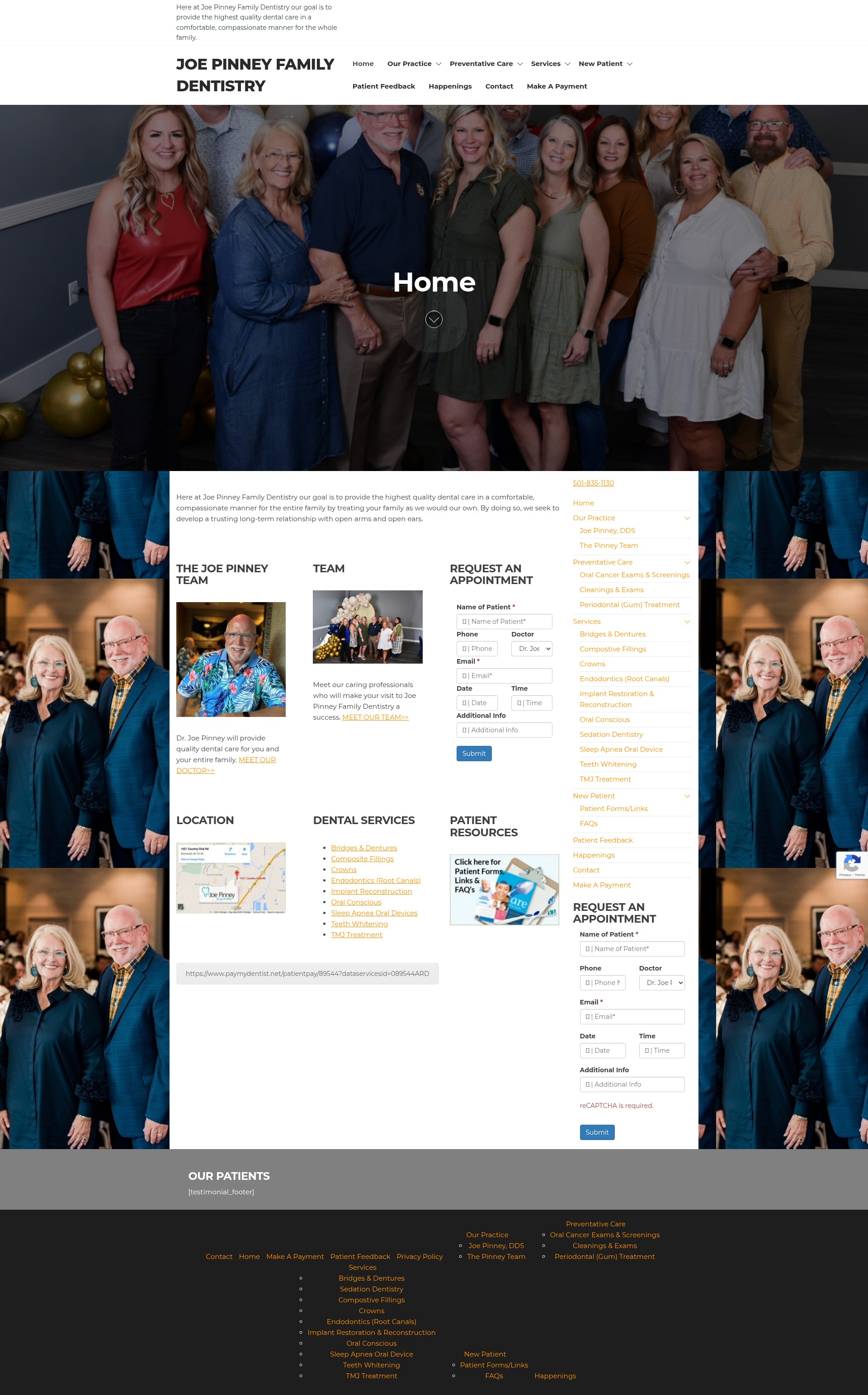 Screenshot of joepinneydentistry.com