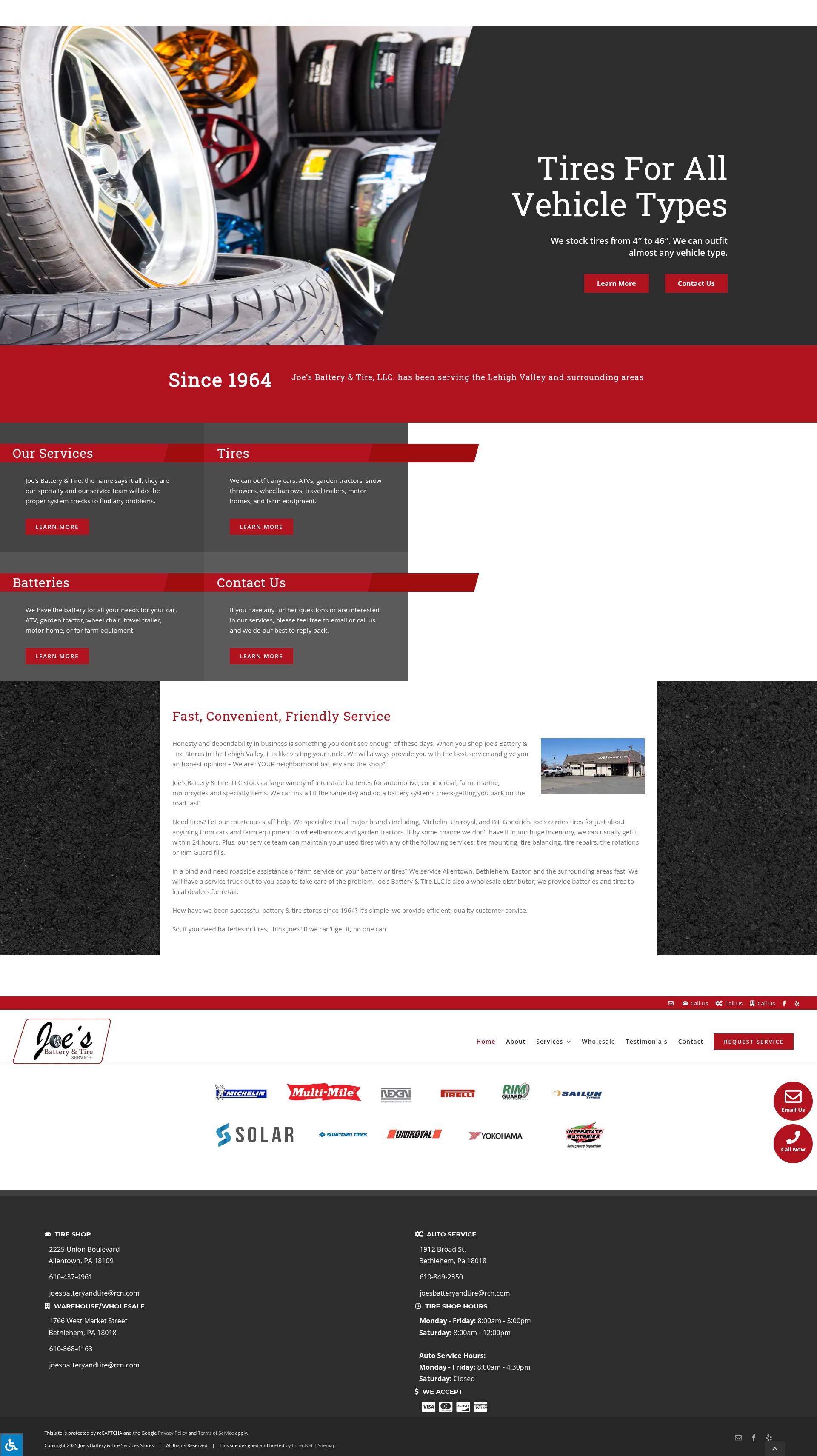 Screenshot of joesbatteryandtire.com