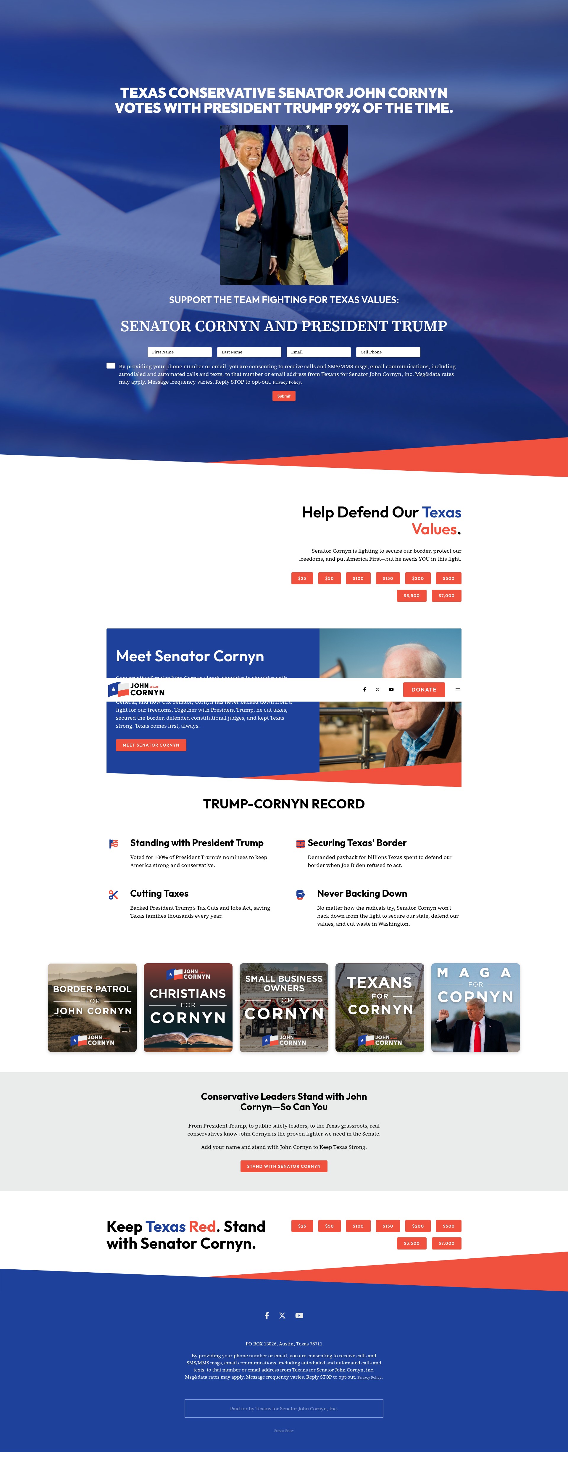 Screenshot of johncornyn.com