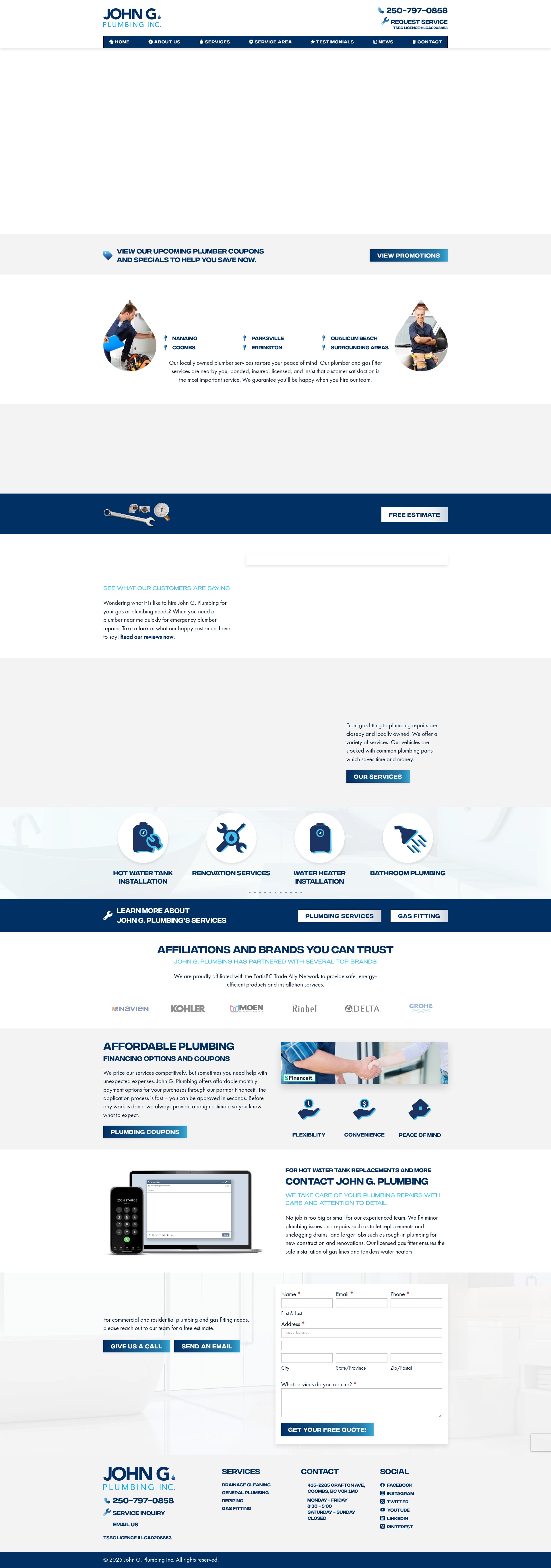 Screenshot of johngplumbing.com