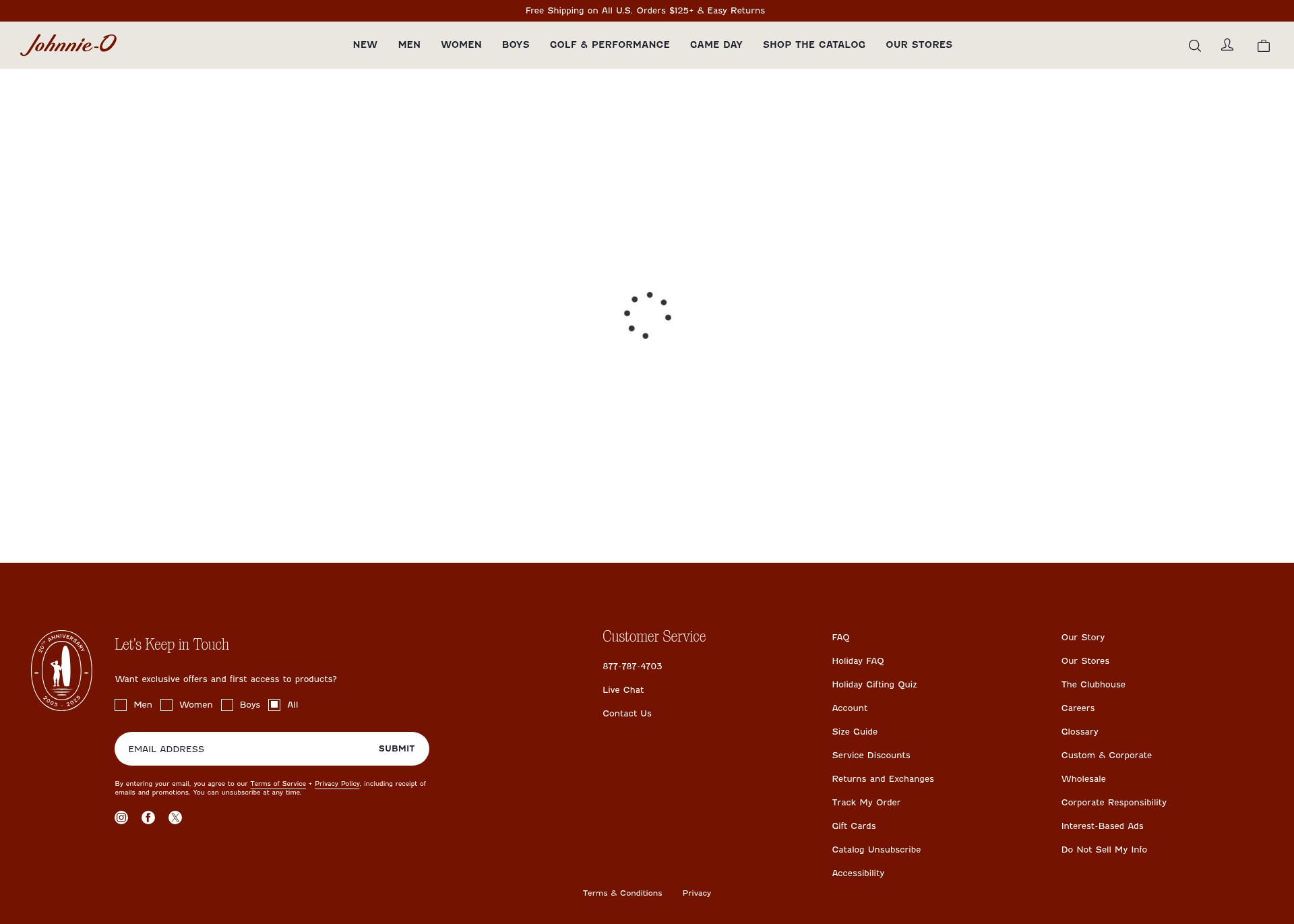 Screenshot of johnnie-o.com