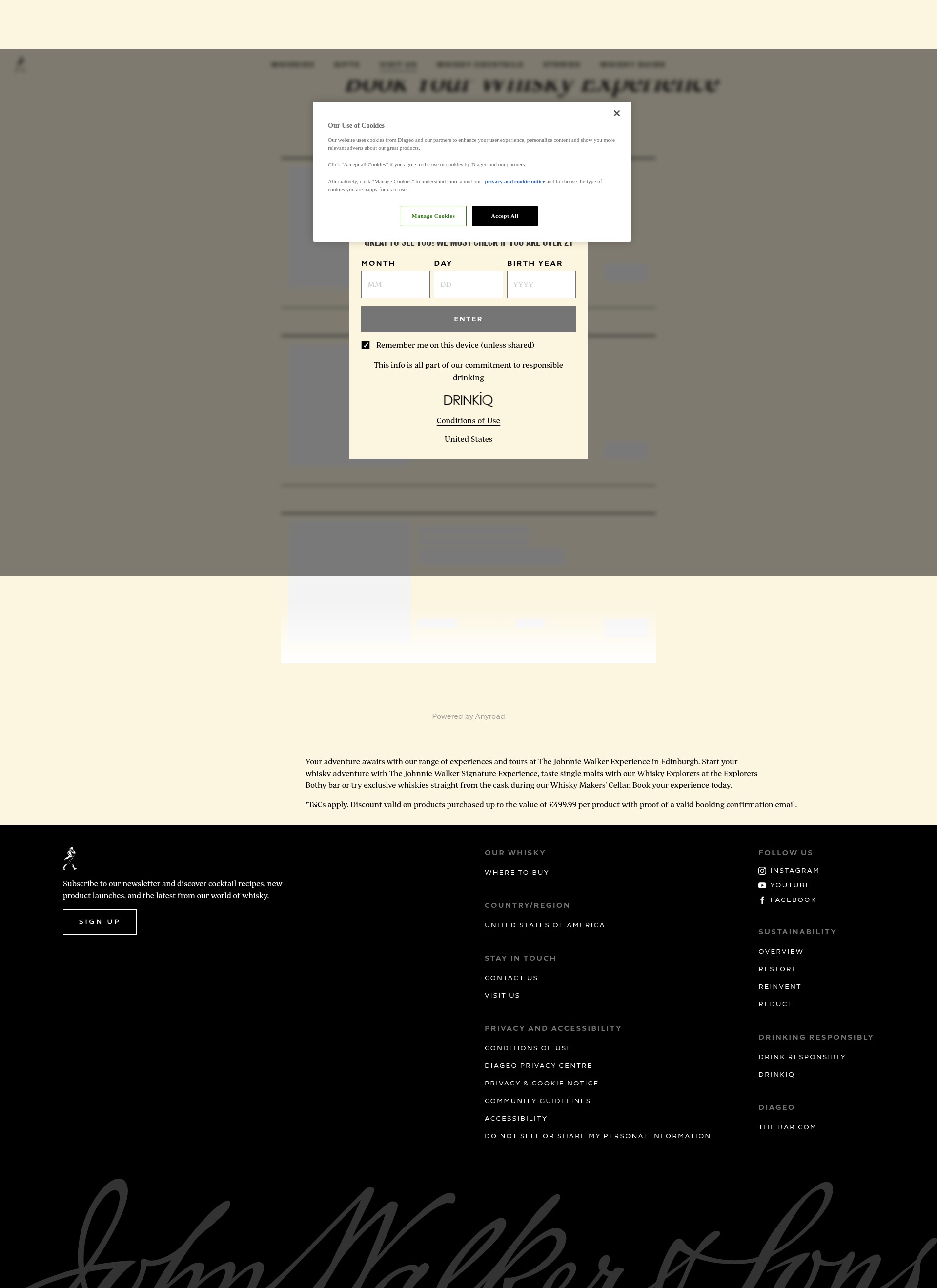 Screenshot of johnniewalker.com