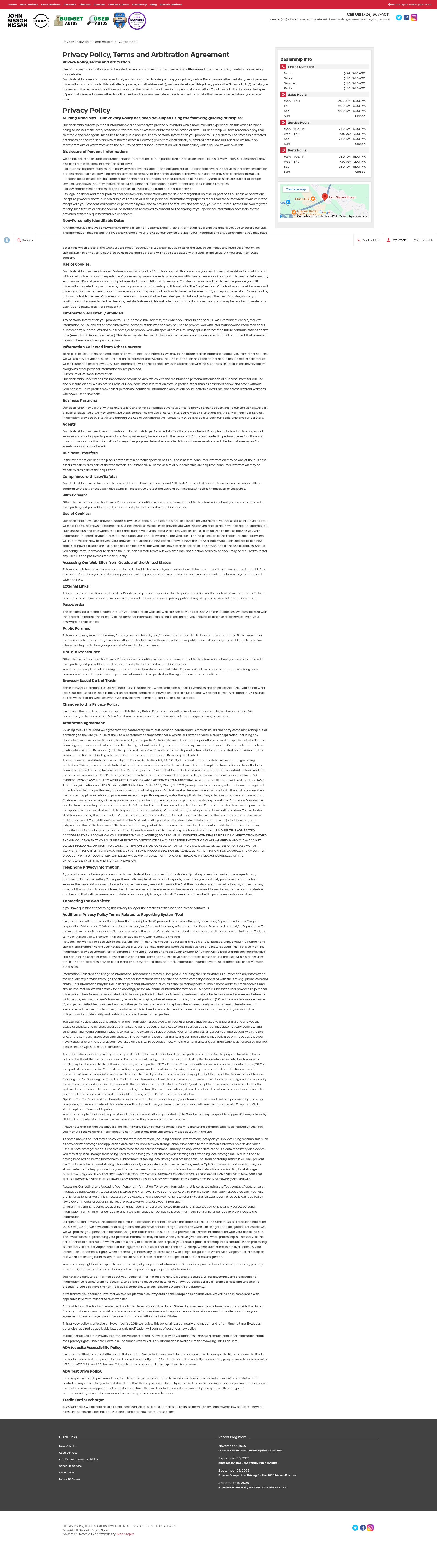 Screenshot of johnsissonnissan.com
