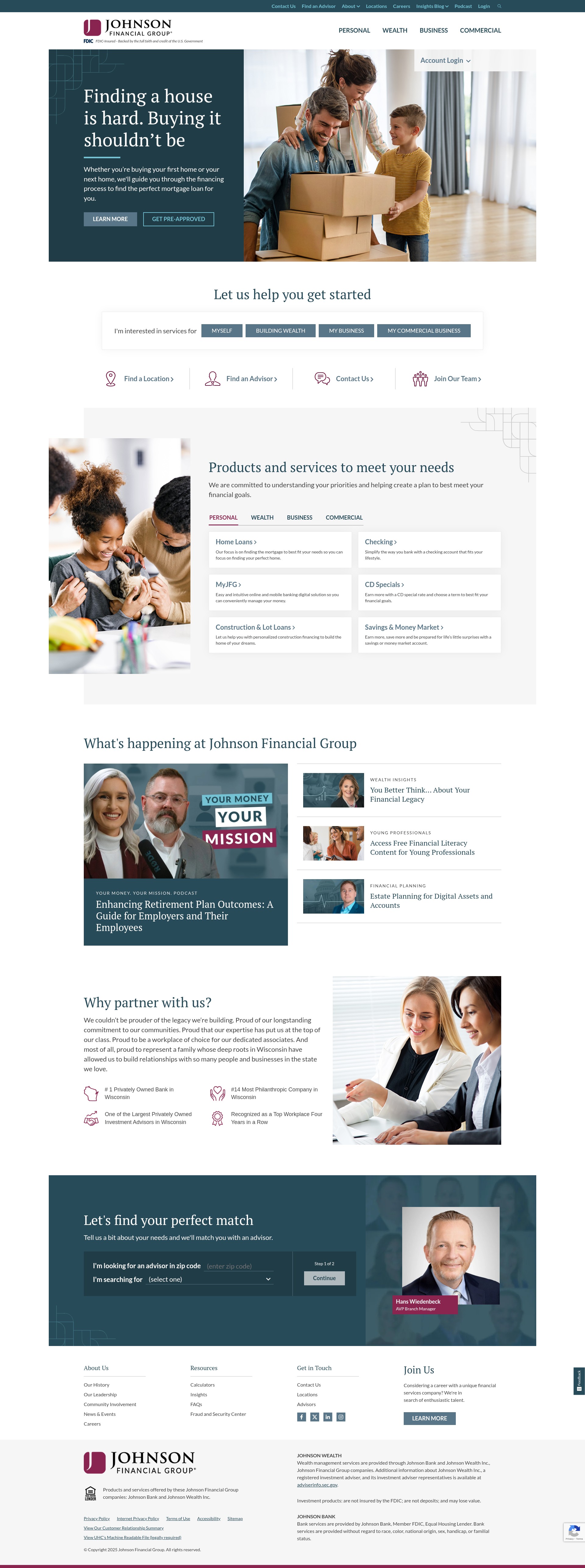 Screenshot of johnsonfinancialgroup.com