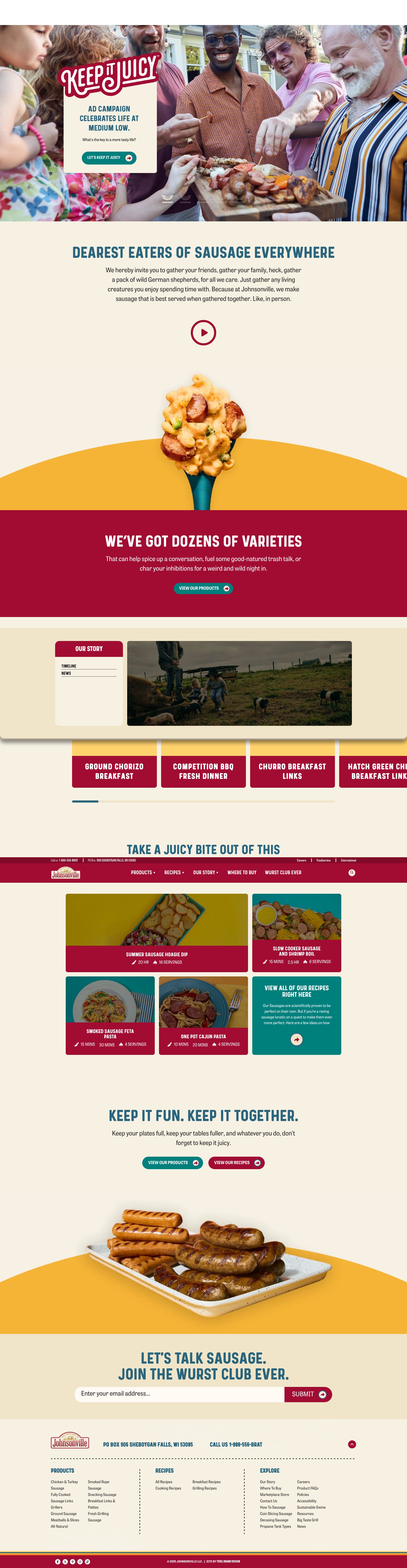 Screenshot of johnsonville.com
