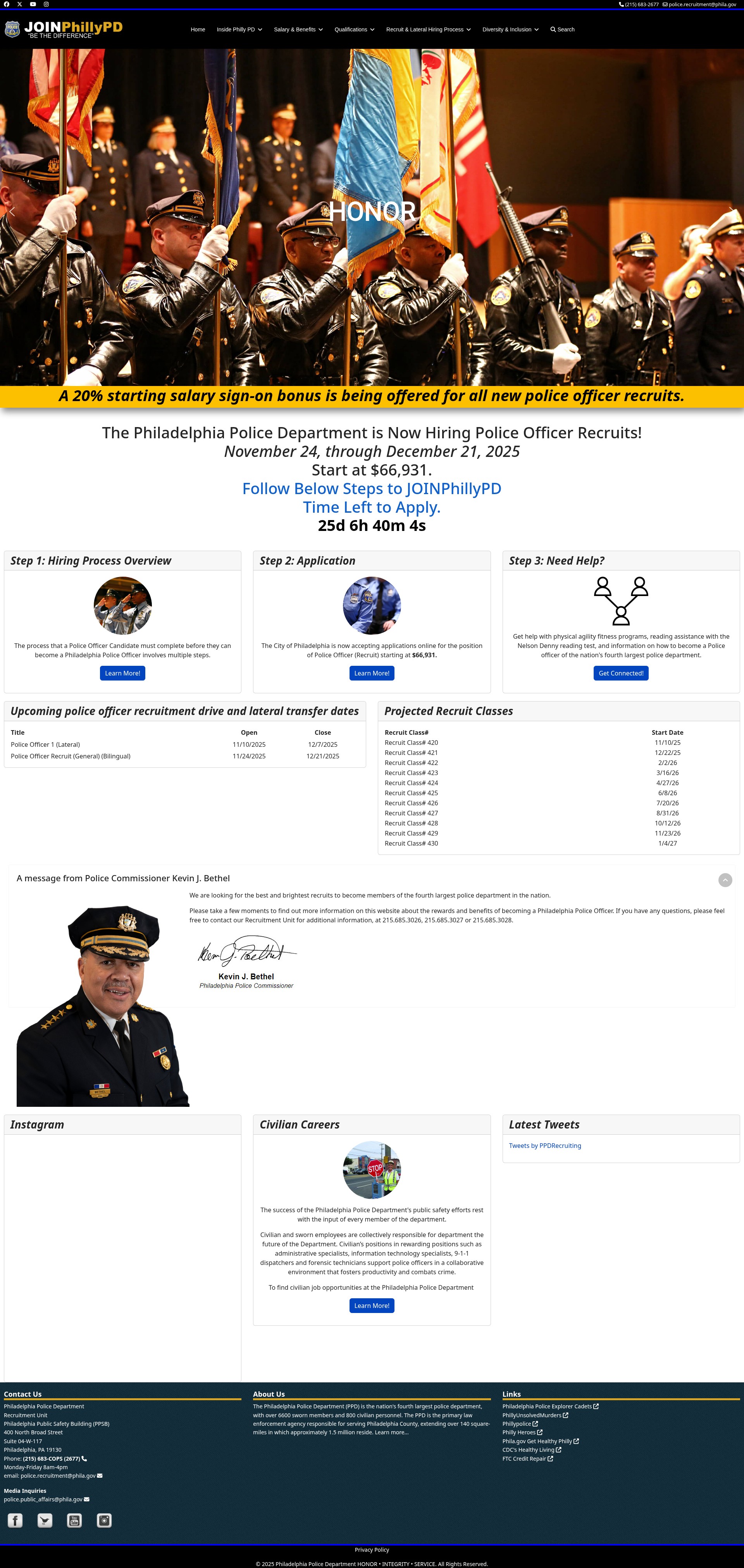 Screenshot of joinphillypd.com