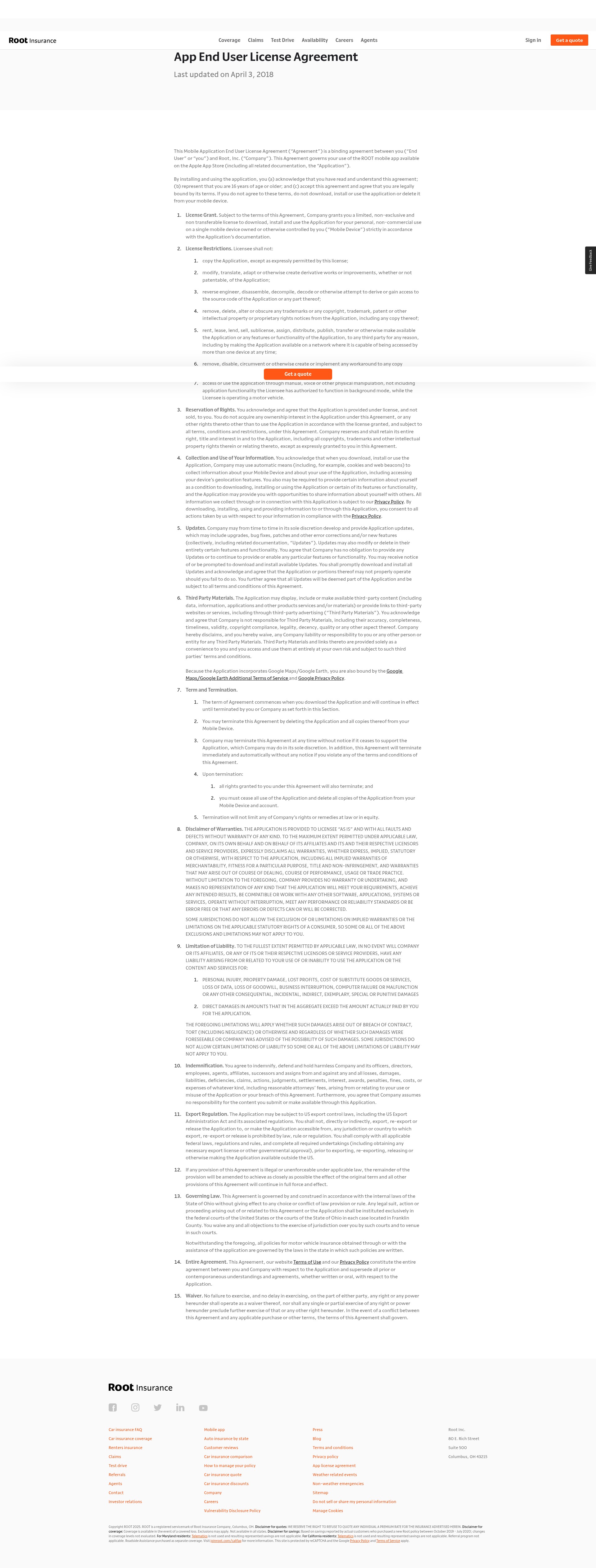 Screenshot of joinroot.com