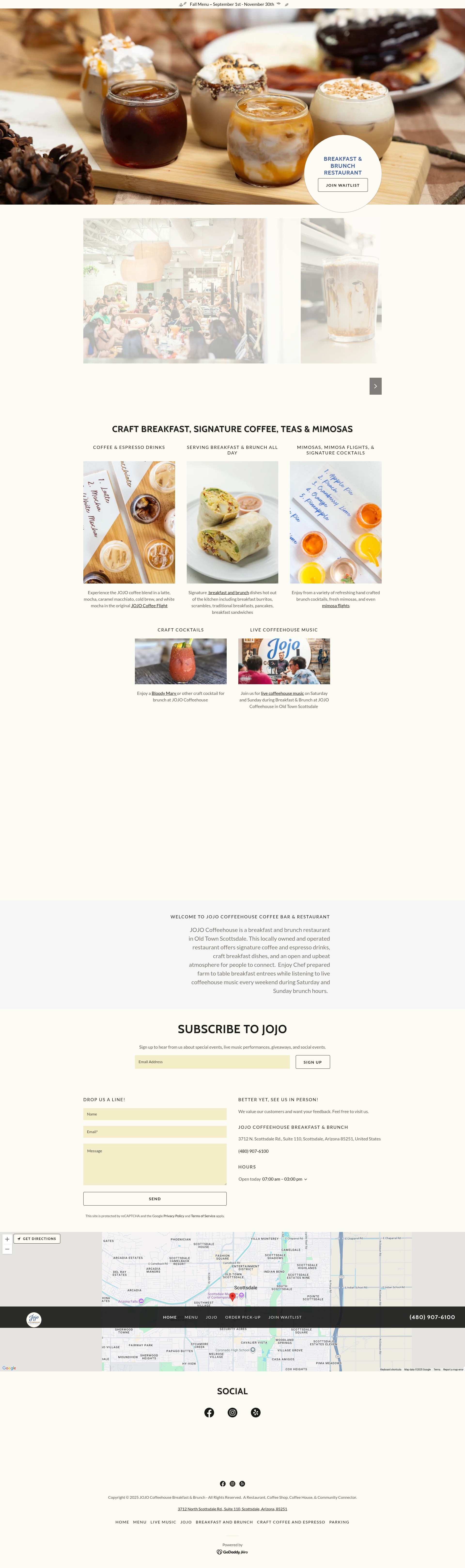 Screenshot of jojocoffeehouse.com