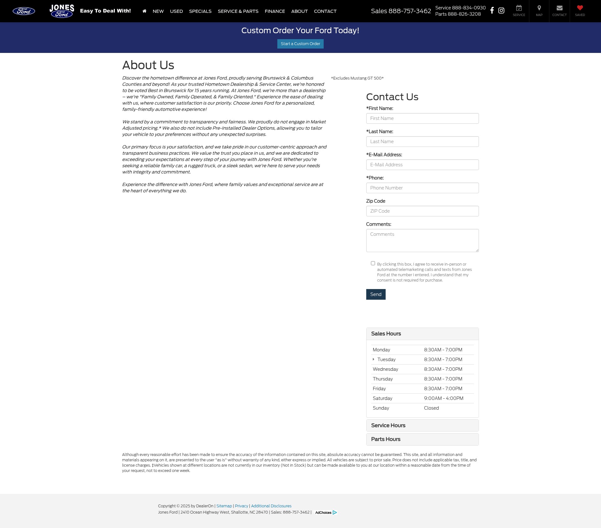 Screenshot of jonesfordnc.net