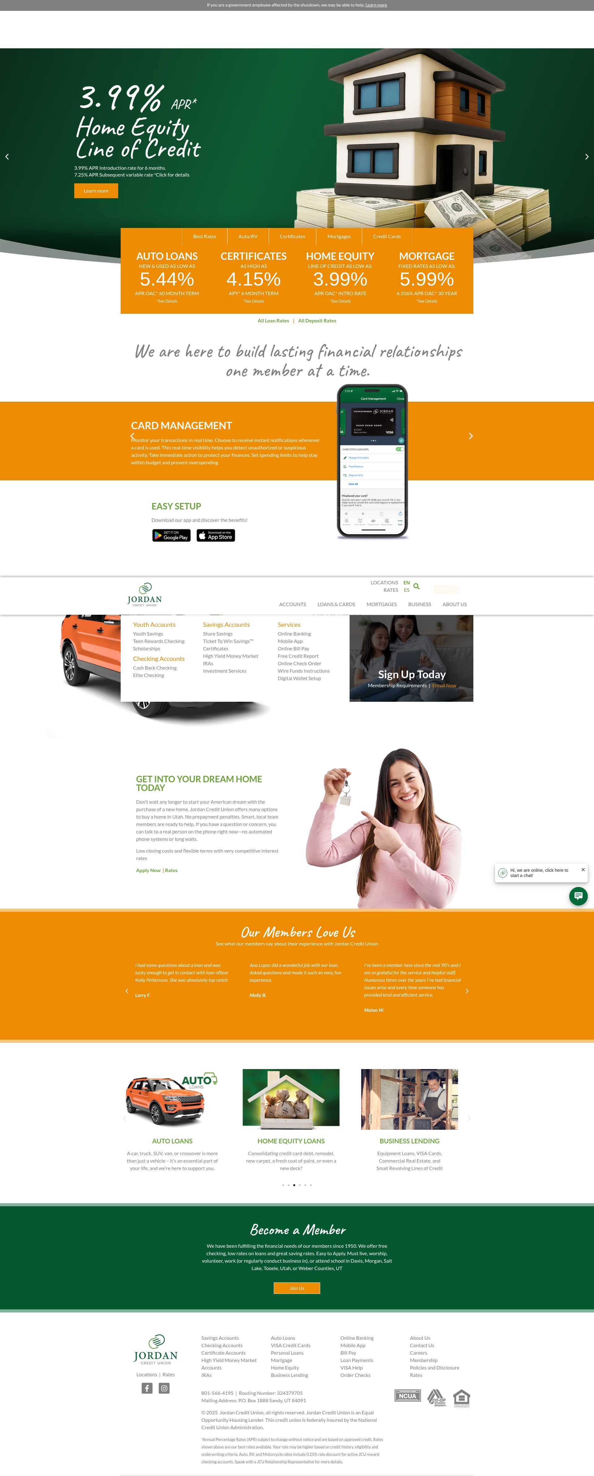 Screenshot of jordan-cu.org