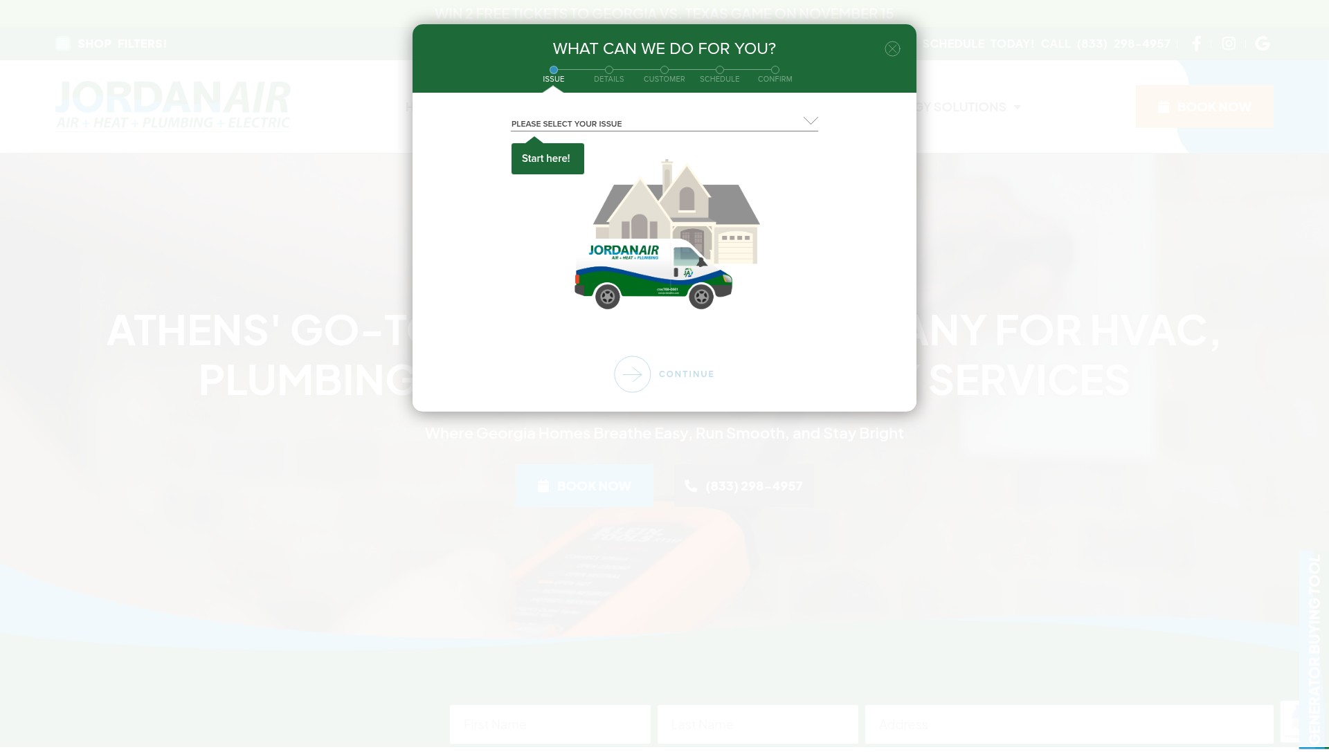 Screenshot of jordanairinc.com
