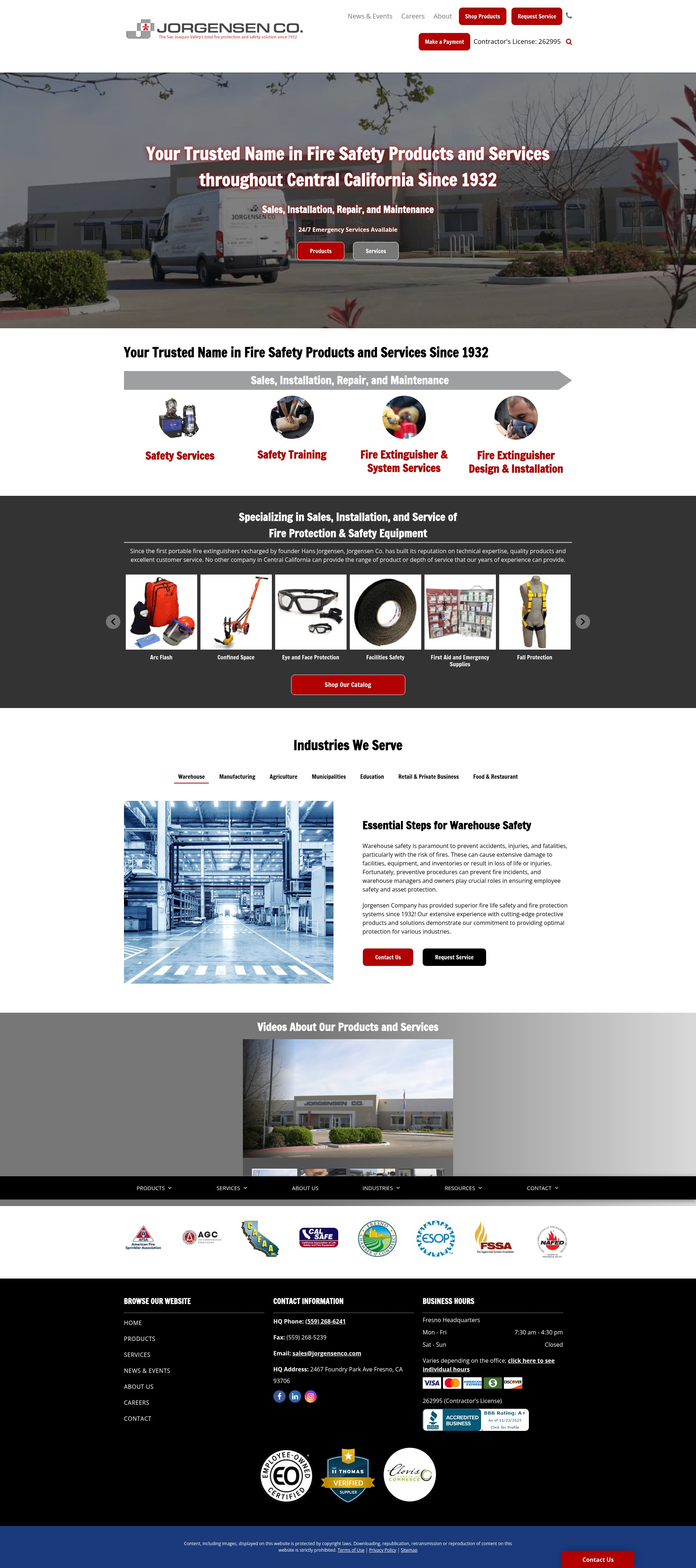 Screenshot of jorgensenco.com