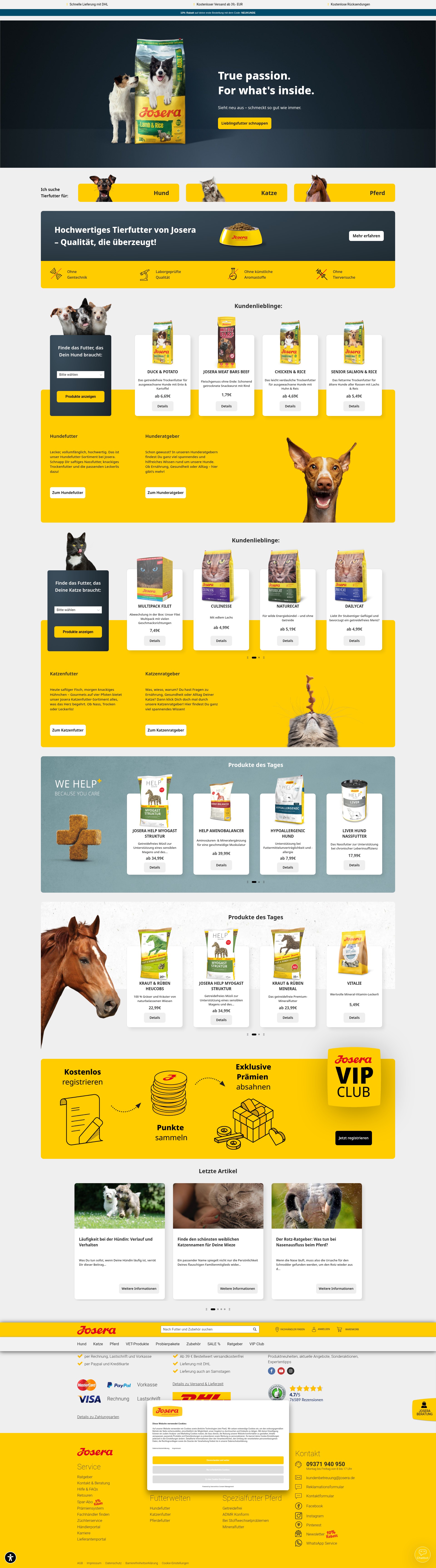 Screenshot of josera.de