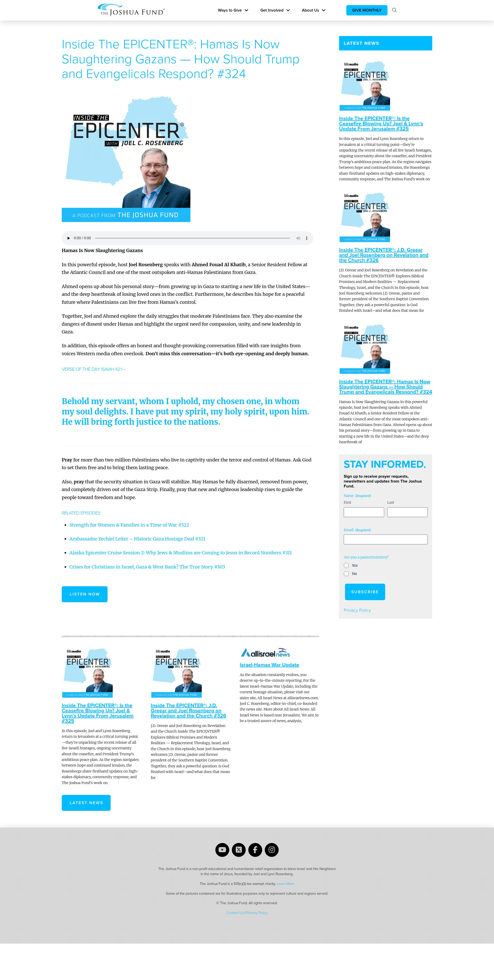 Screenshot of joshuafund.com