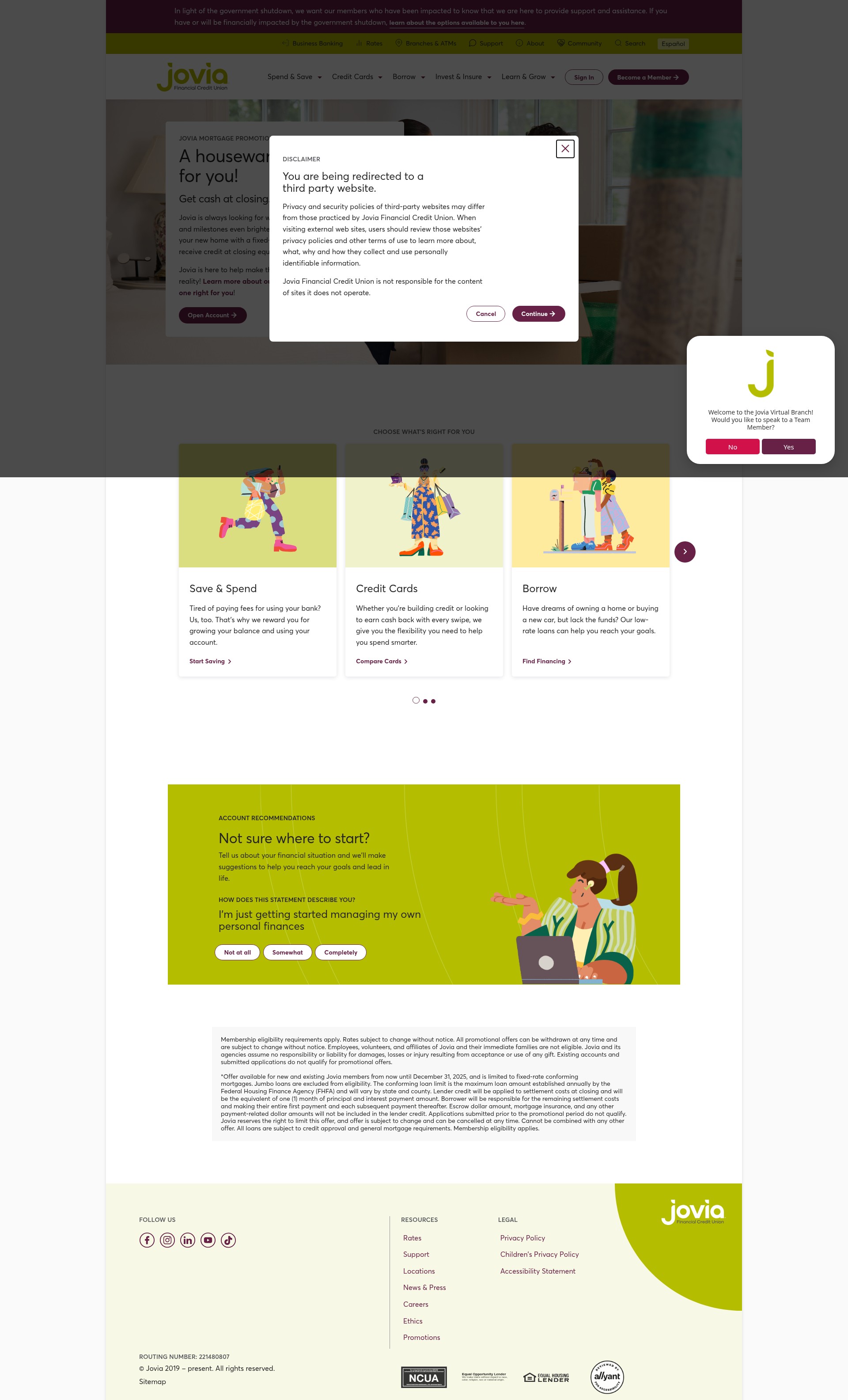 Screenshot of jovia.org