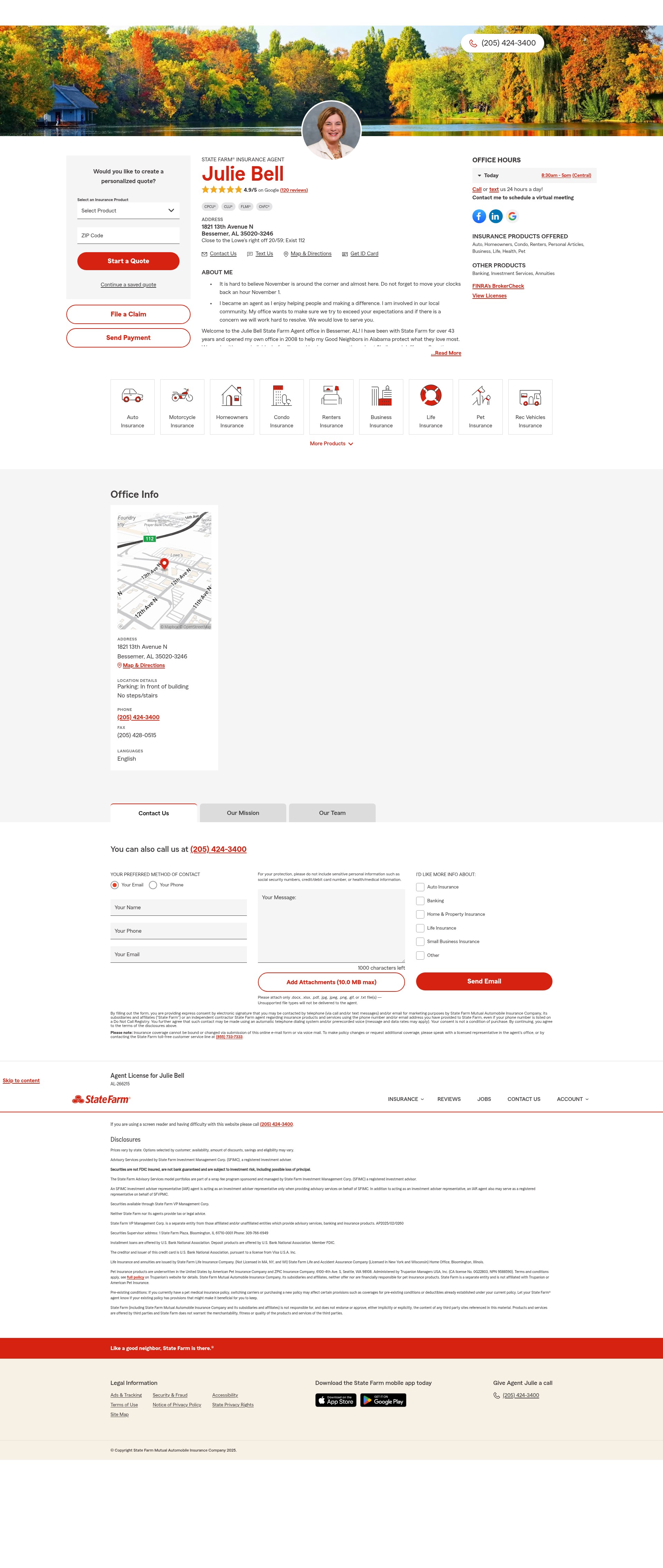 Screenshot of juliebellagency.com