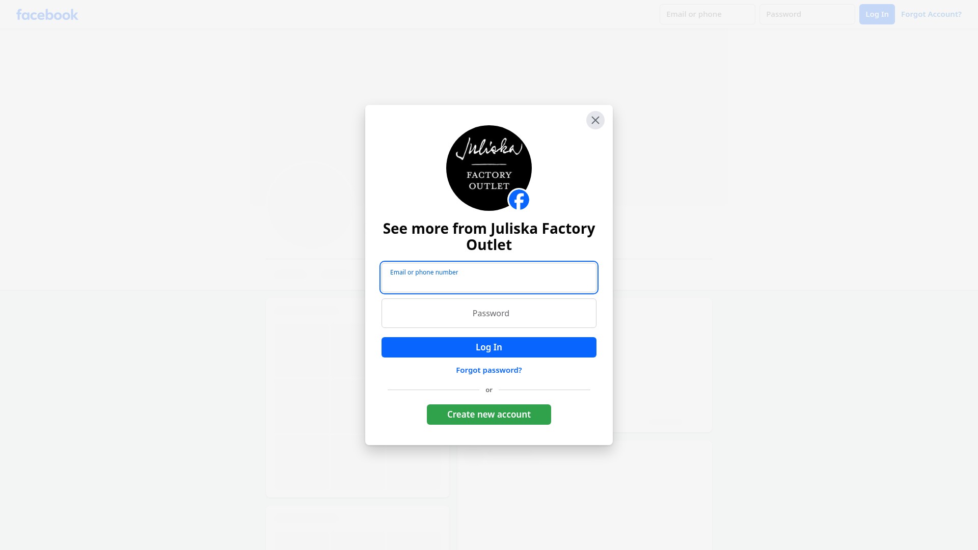 Screenshot of juliskafactoryoutlet.com