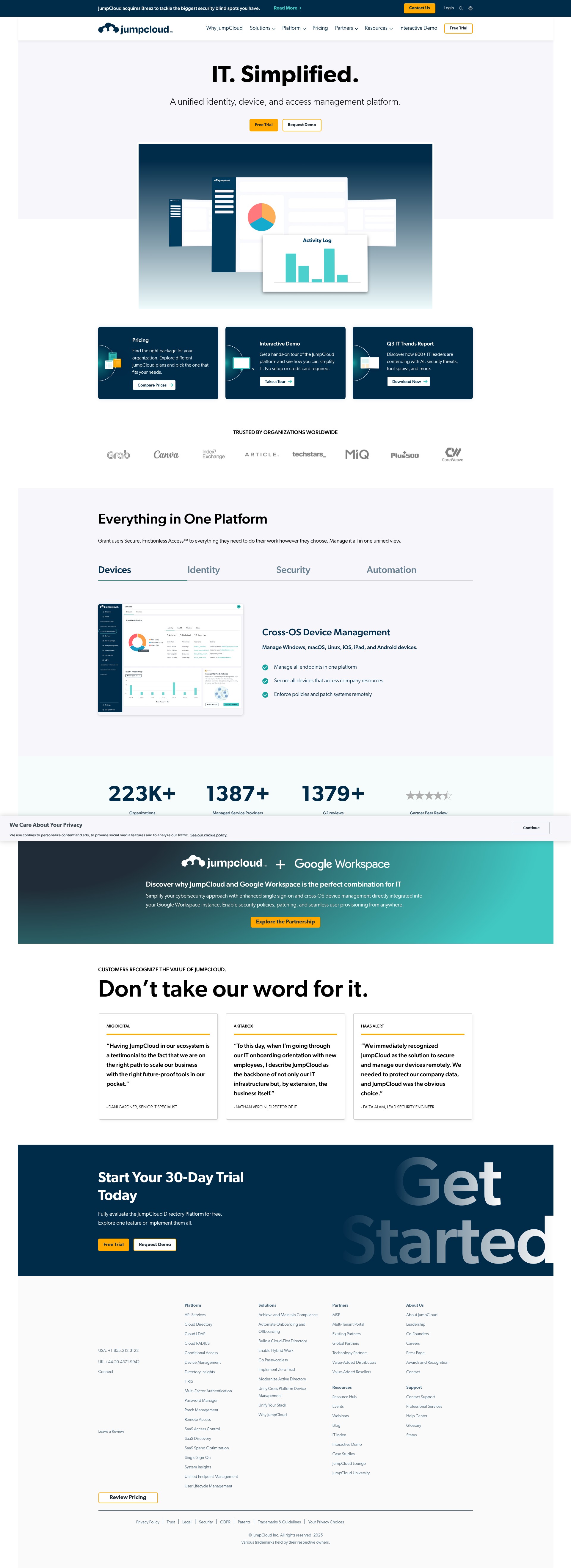 Screenshot of jumpcloud.com