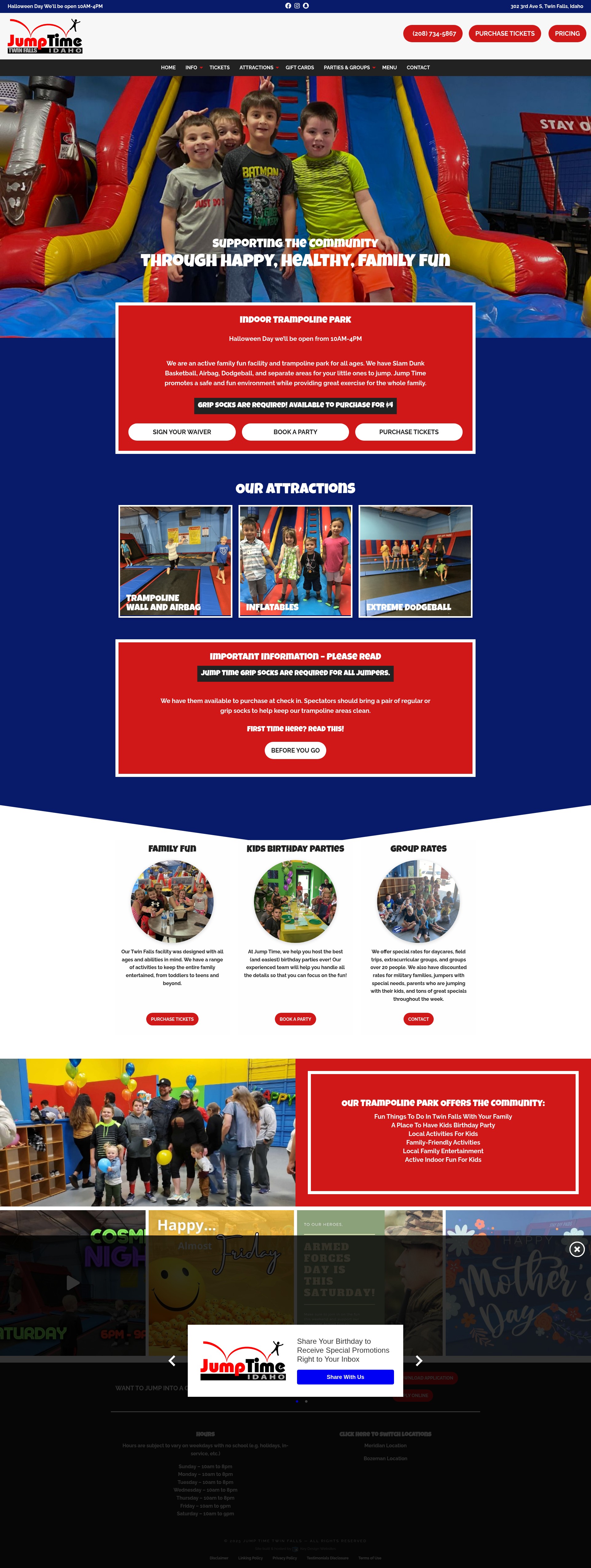 Screenshot of jumptimetwinfalls.com