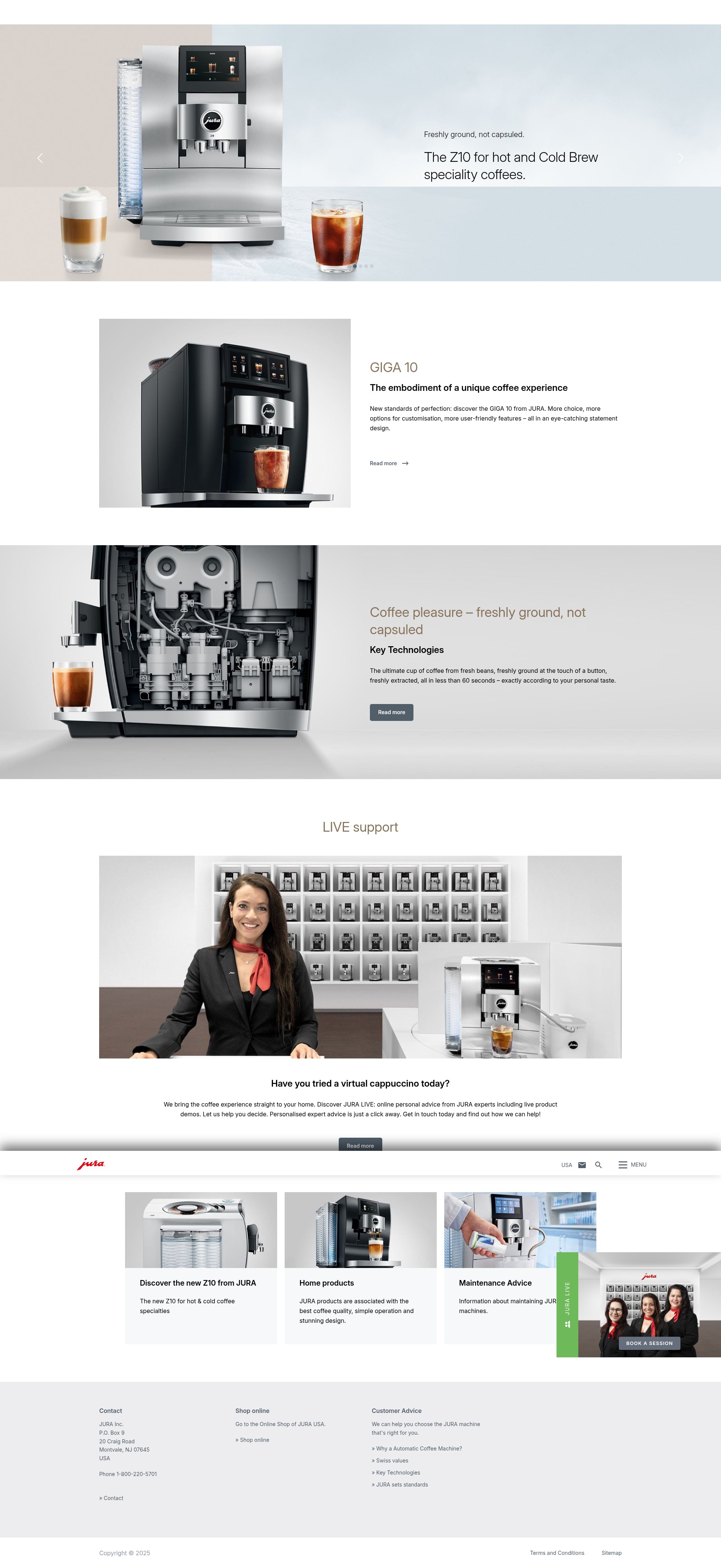 Screenshot of jura.com