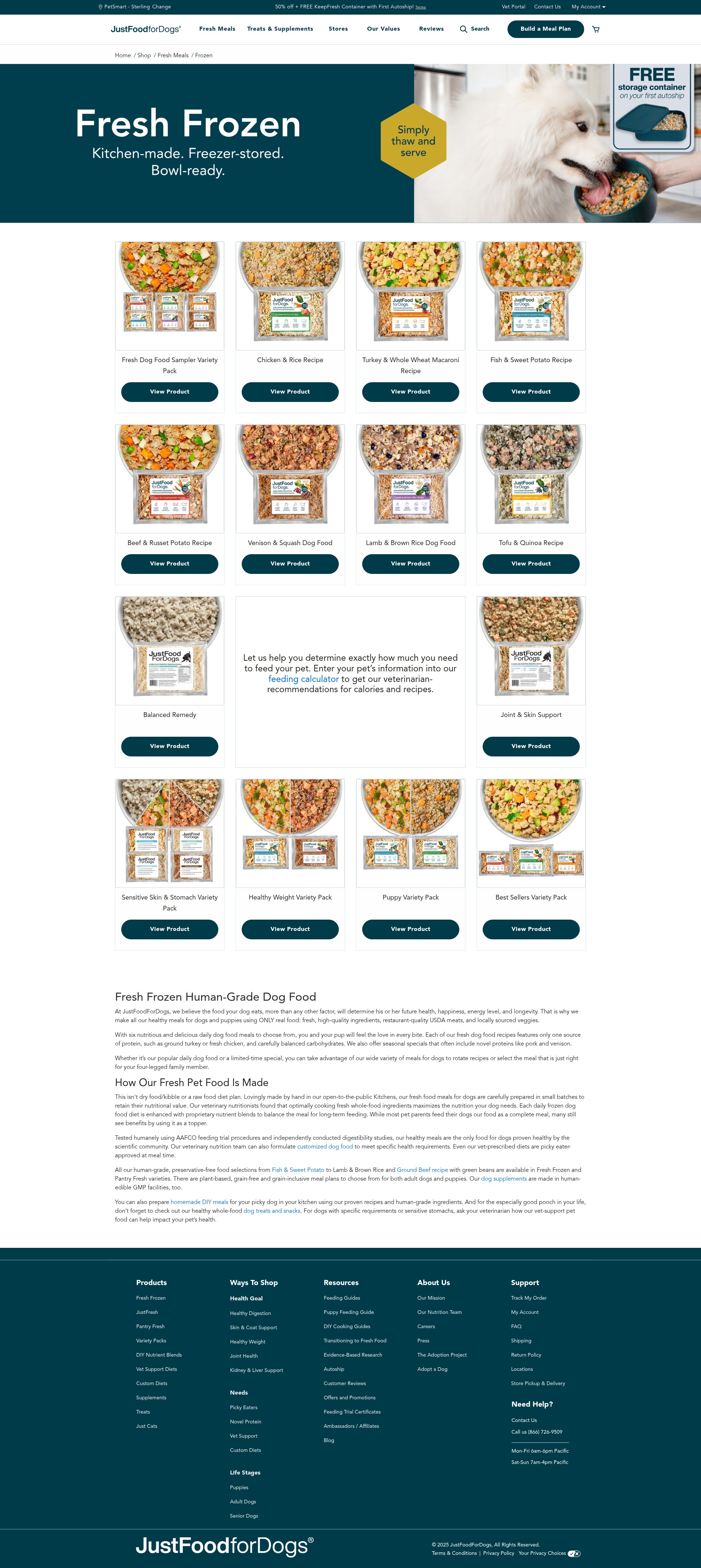 Screenshot of justfoodfordogs.com