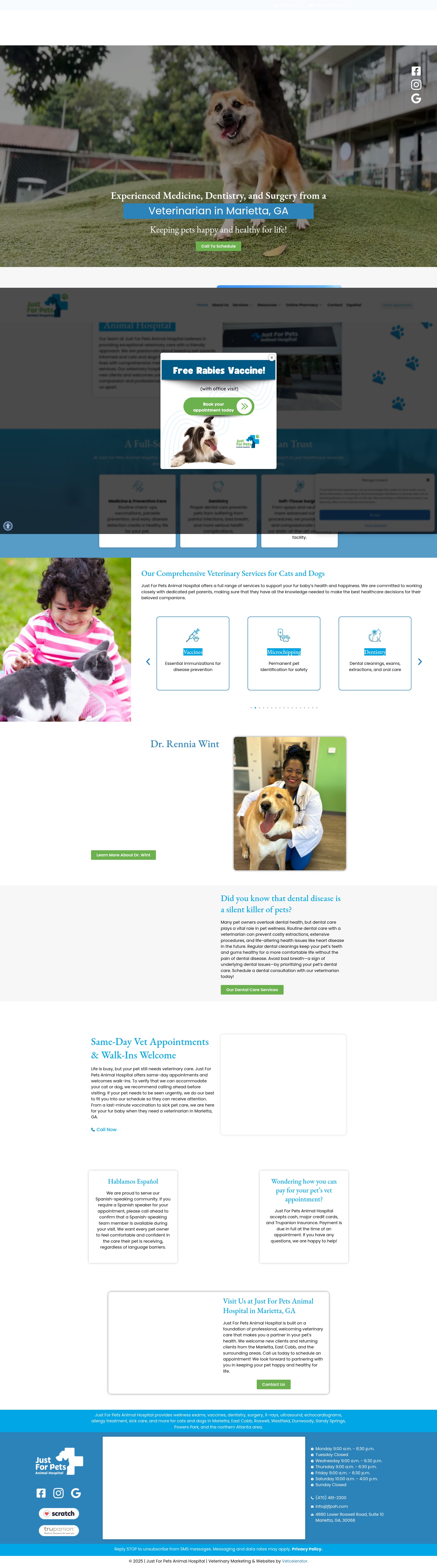 Screenshot of justforpetsanimalhospital.com